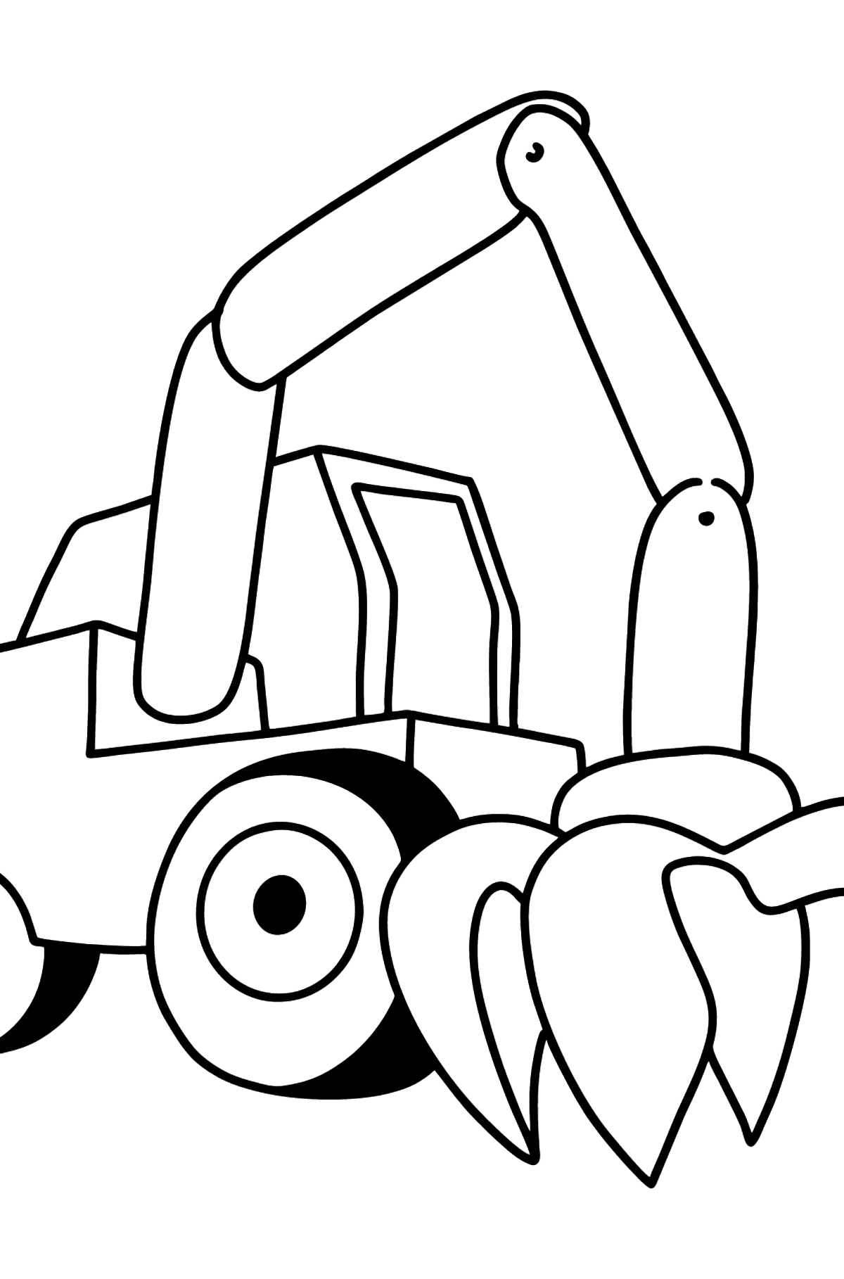 Tegning til farvning bygge traktor - Tegninger til farvelægning for børn