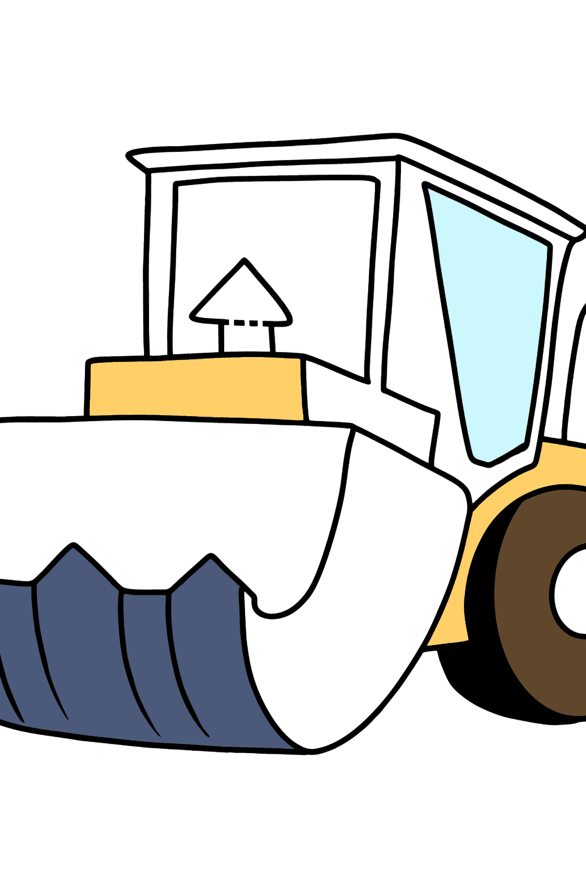 Раскраска трактор с кошвом - Картинки для Детей