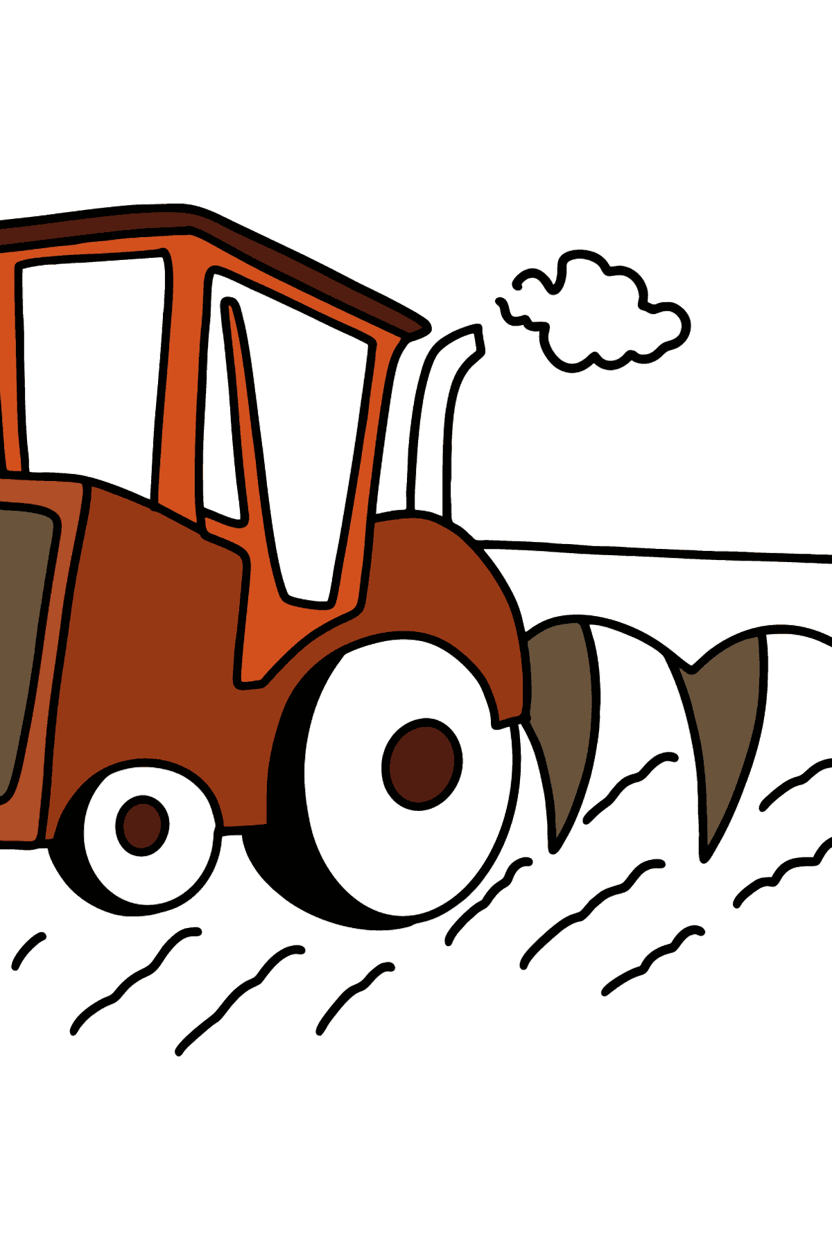 Раскраска трактор с плугом - Картинки для Детей