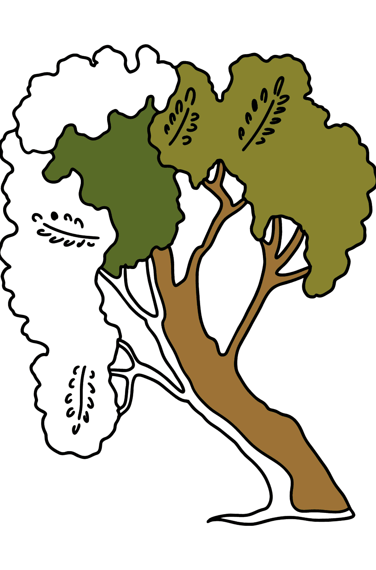 Desenho para colorir de Árvores Acacia - Desenhos para Colorir para Crianças