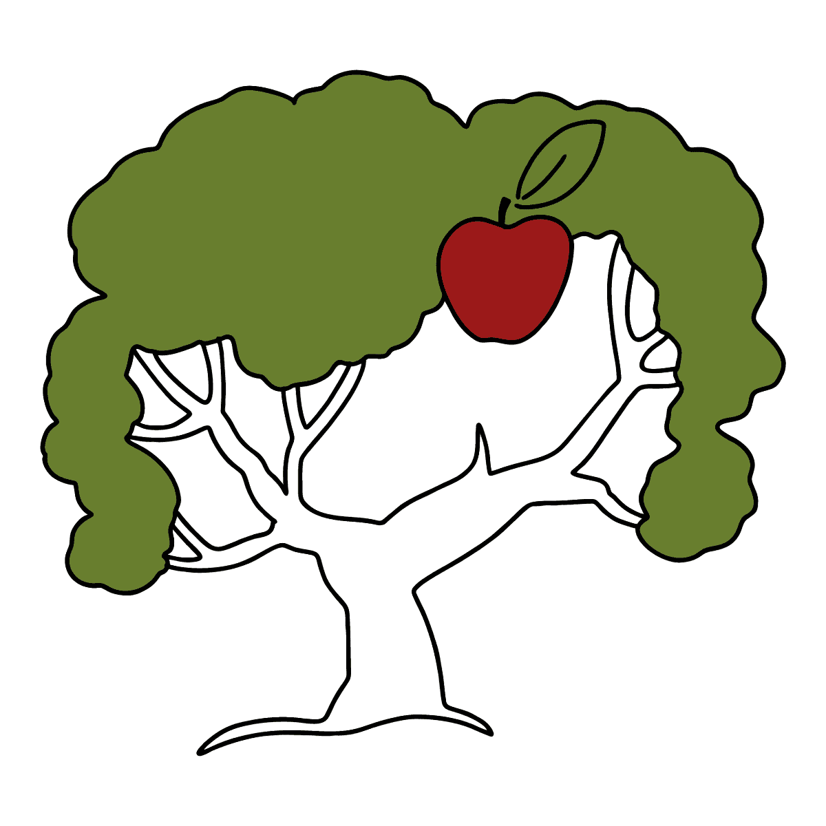 Apple Tree Coloring Page Simple Online And Print For Free