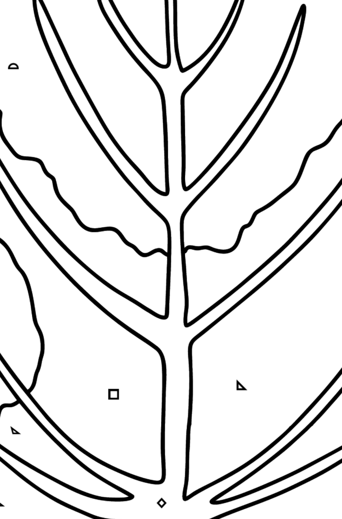 Aspen Leaf coloring page - Coloring by Geometric Shapes for Kids