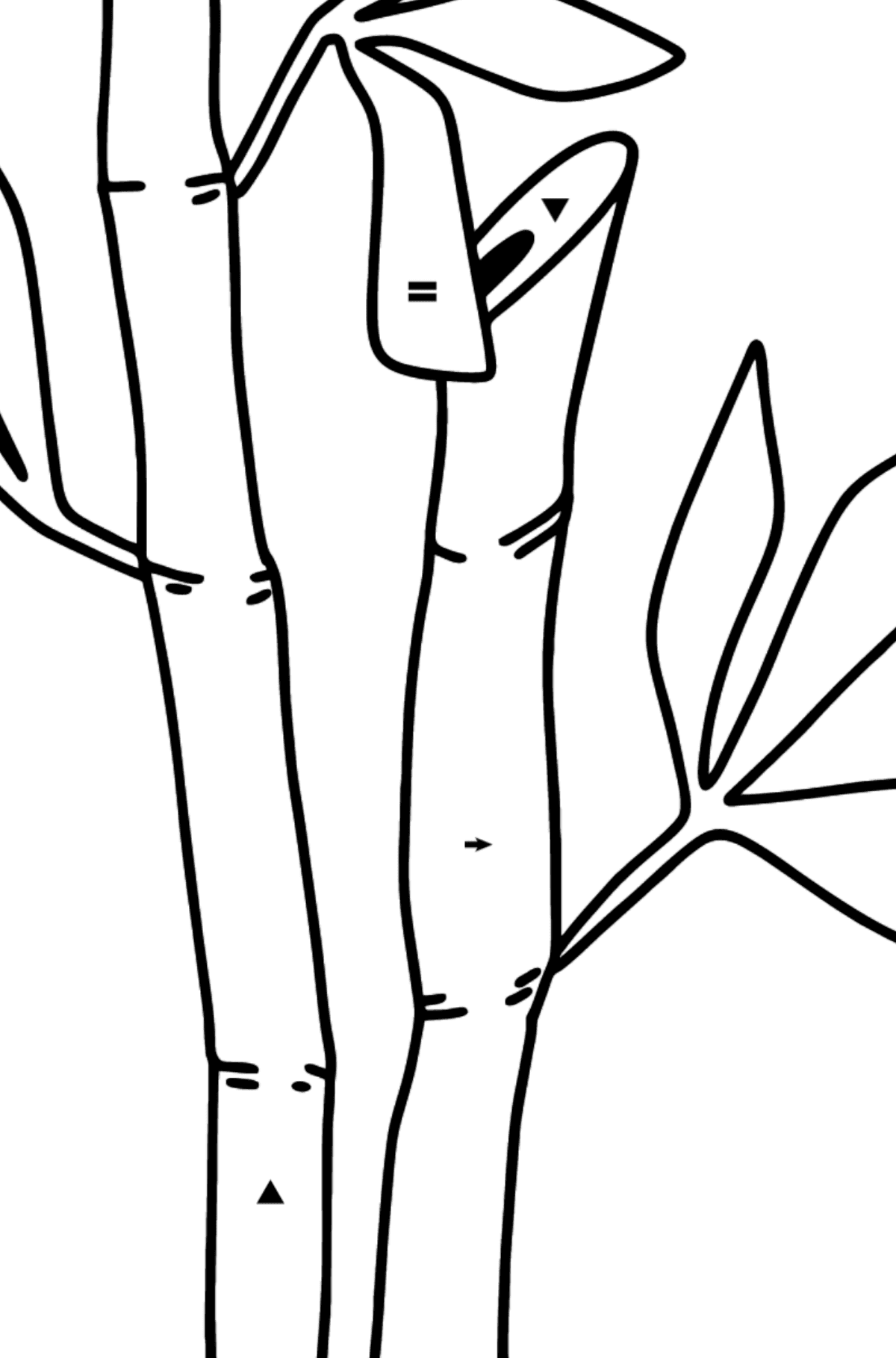 Bamboo coloring page - Coloring by Symbols for Kids