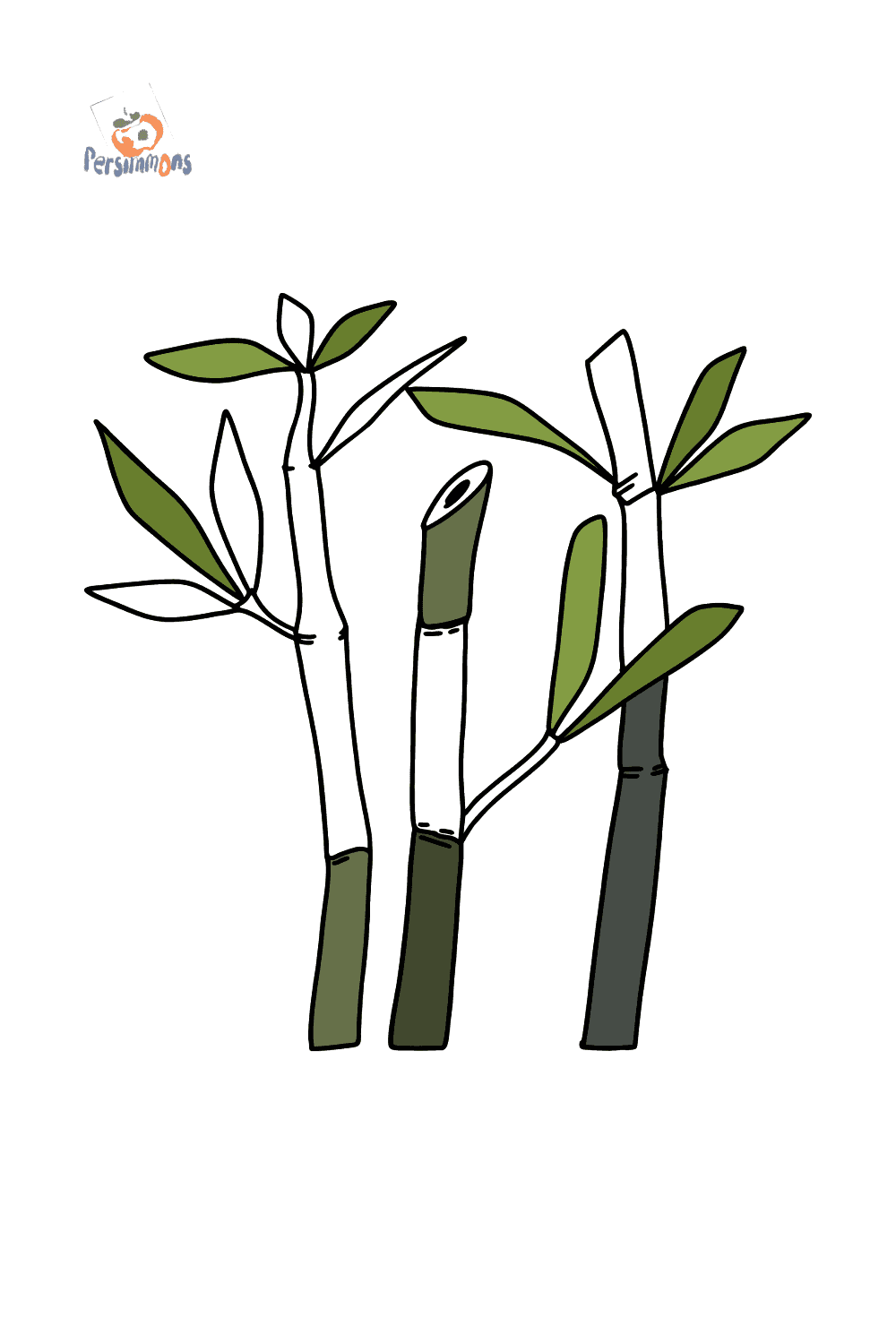 Bamboo coloring page difficult - Bamboo Difficult Coloring Page Painted Portrait 