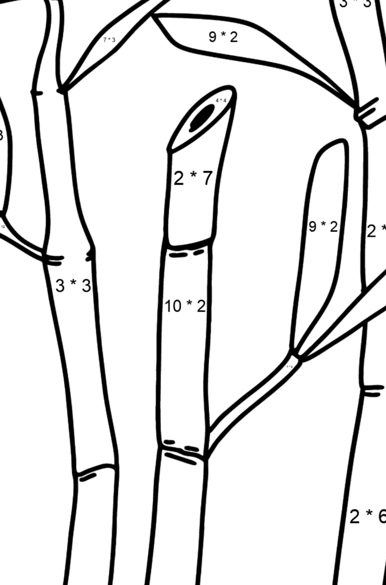 Dibujo de bambú para colorear Difícil Imprime y Colorea en Línea