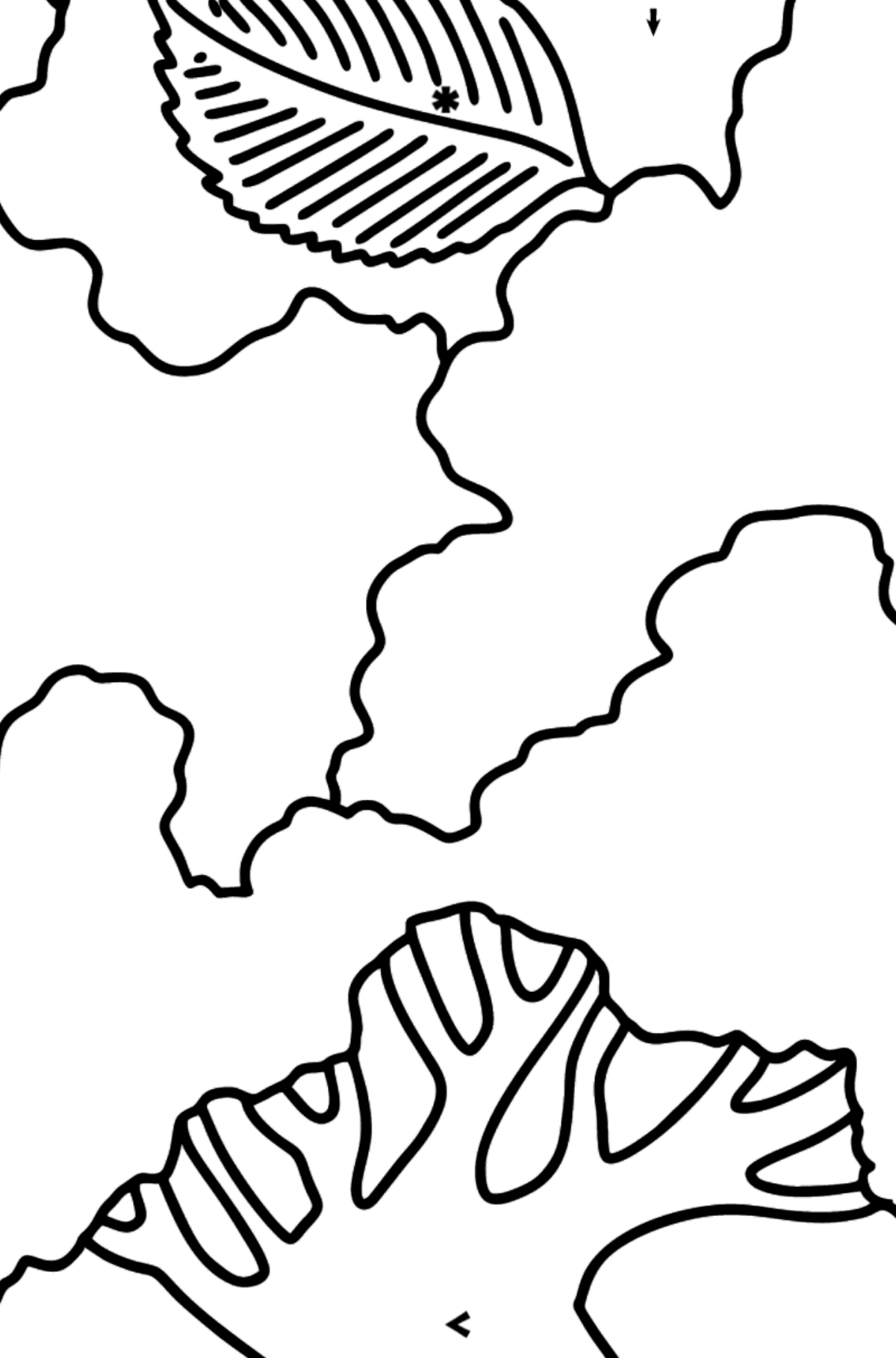 Elm coloring page - Coloring by Symbols for Kids