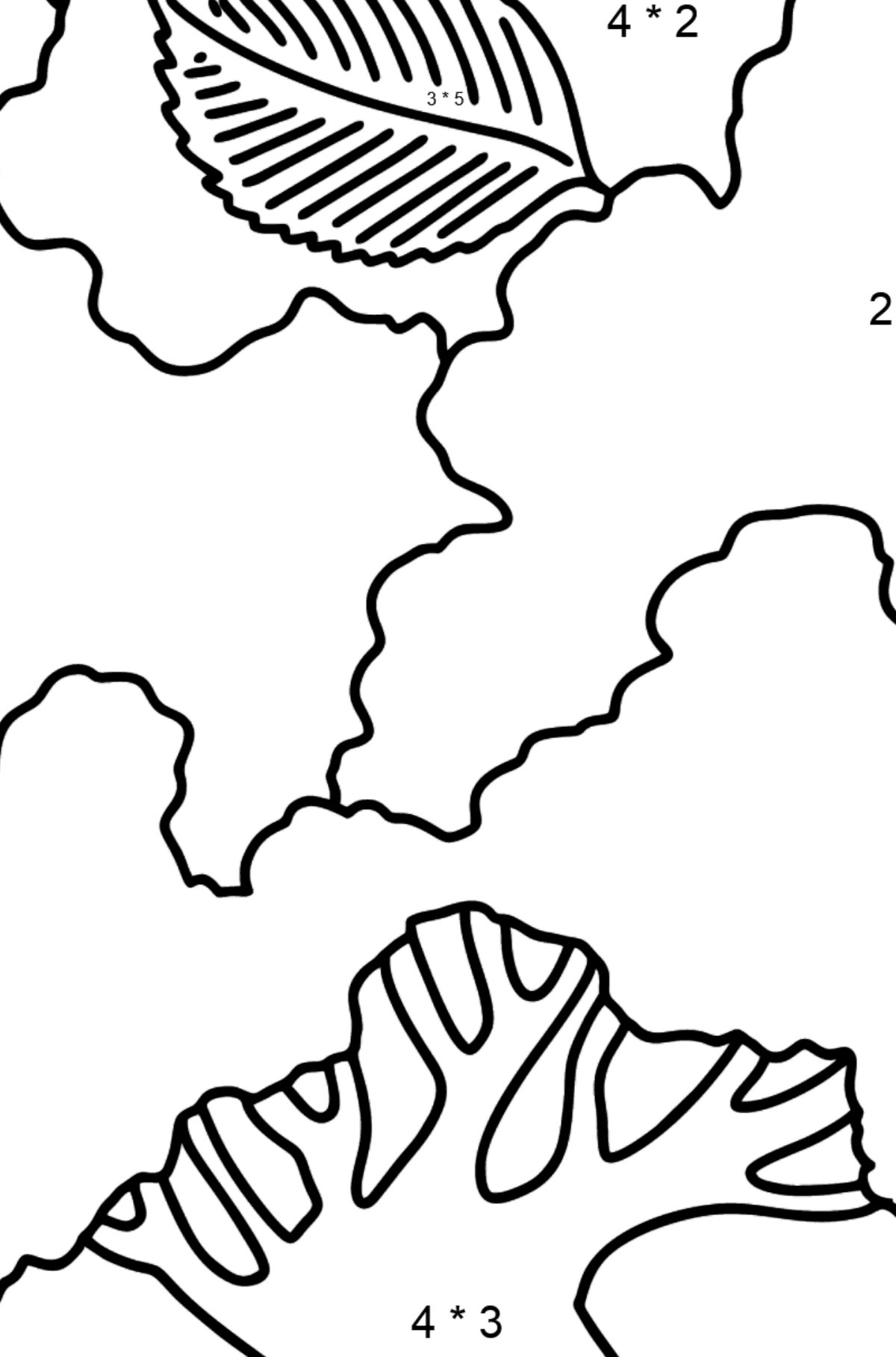Elm coloring page - Math Coloring - Multiplication for Kids
