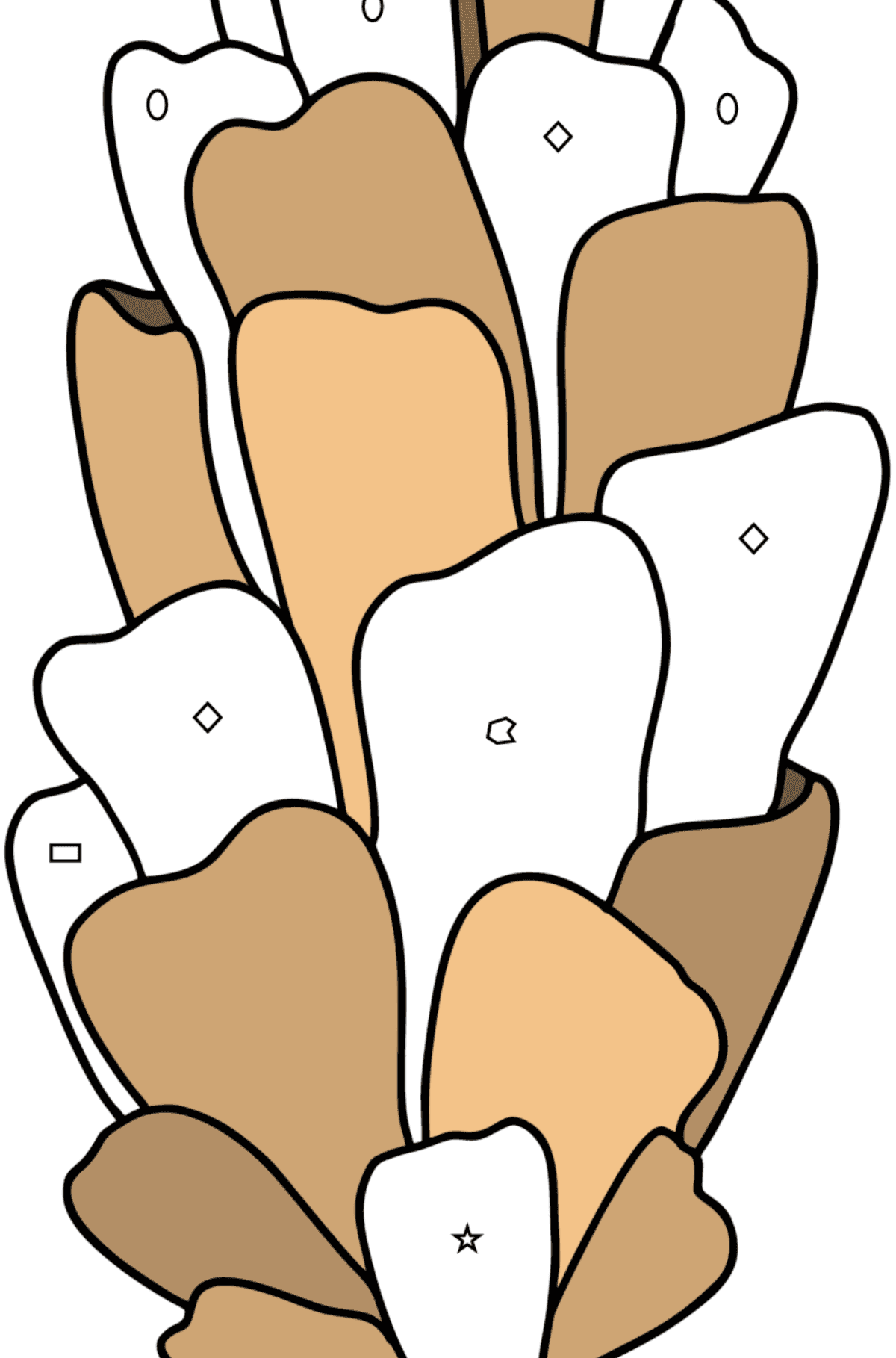 Dibujo de Piña Cola de Zorro para colorear - Colorear por Formas Geométricas para Niños