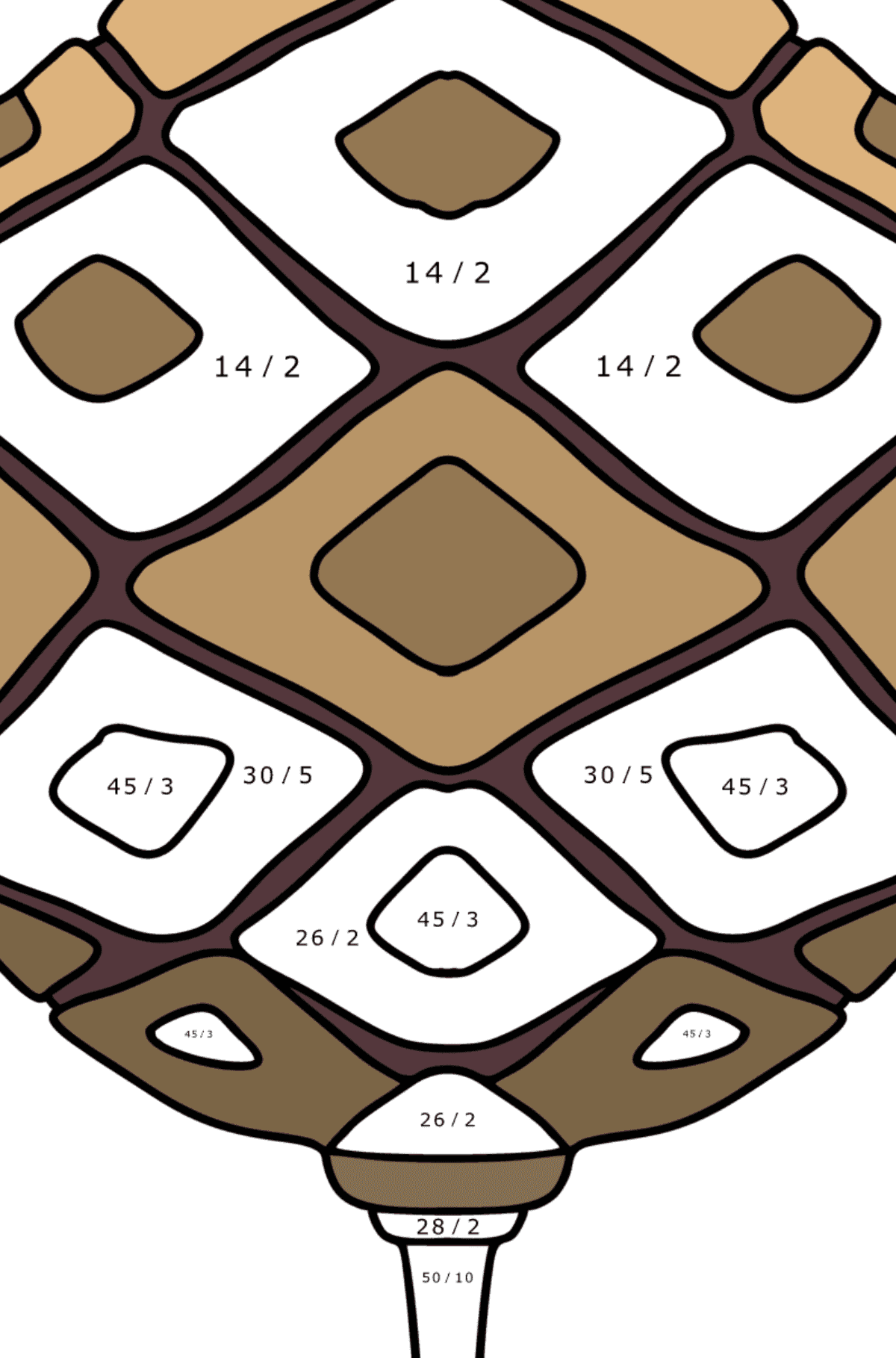 Sequoia Pinecone coloring page - Math Coloring - Division for Kids