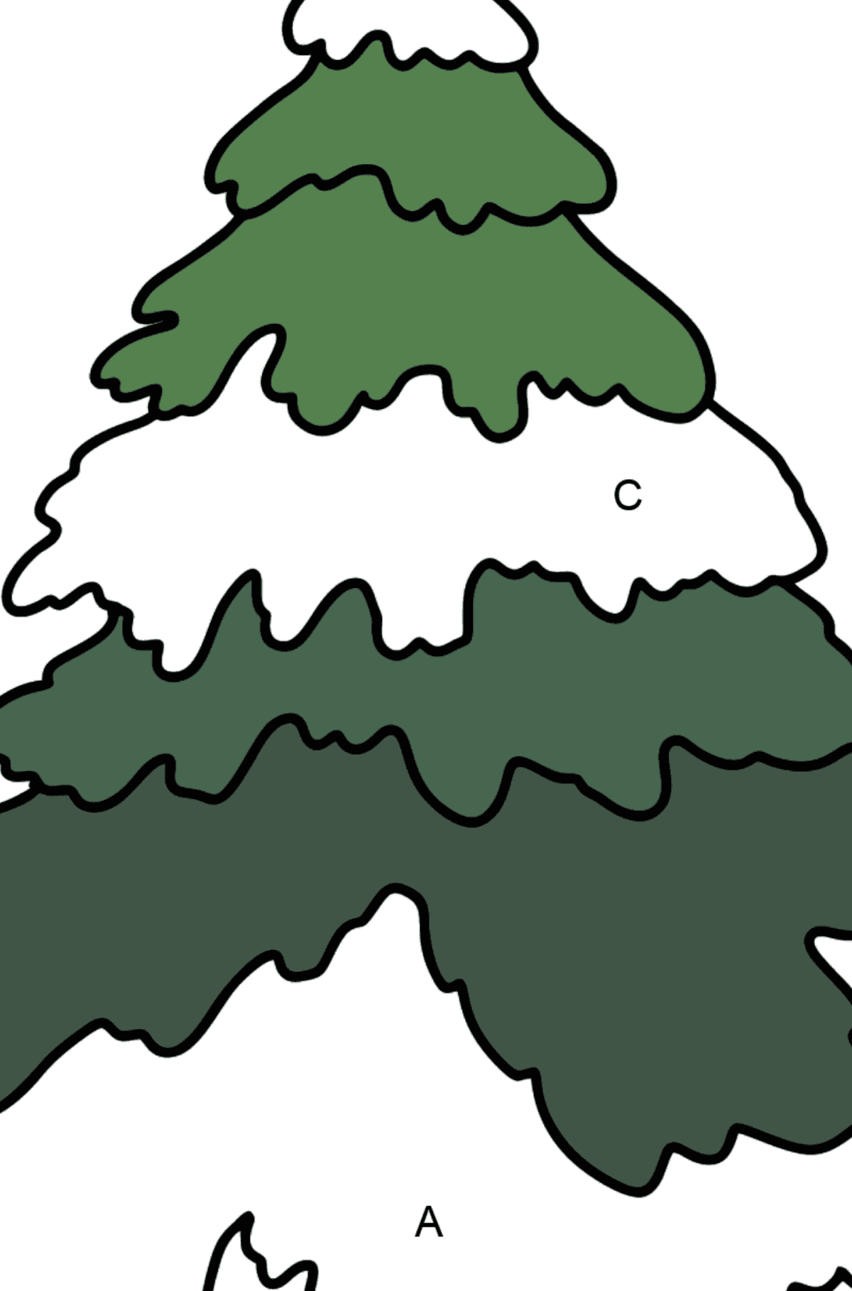 Spruce coloring page - Coloring by Letters for Kids