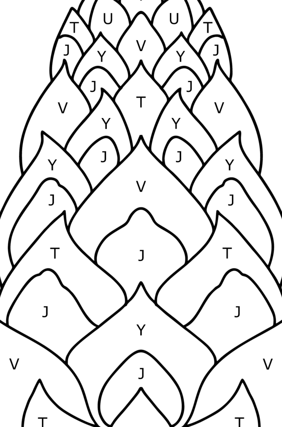 Pinecone from Lambert coloring page - Coloring by Letters for Kids