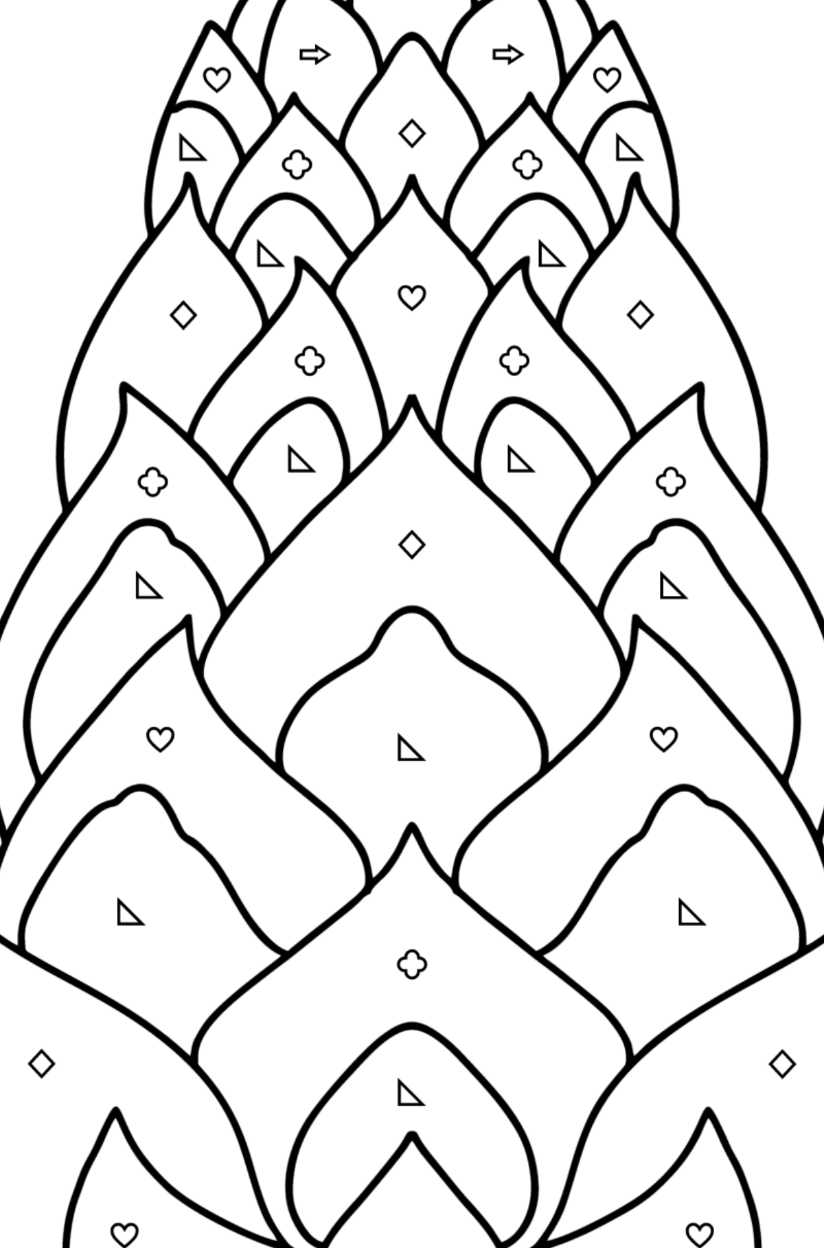 Pinecone from Lambert coloring page - Coloring by Geometric Shapes for Kids