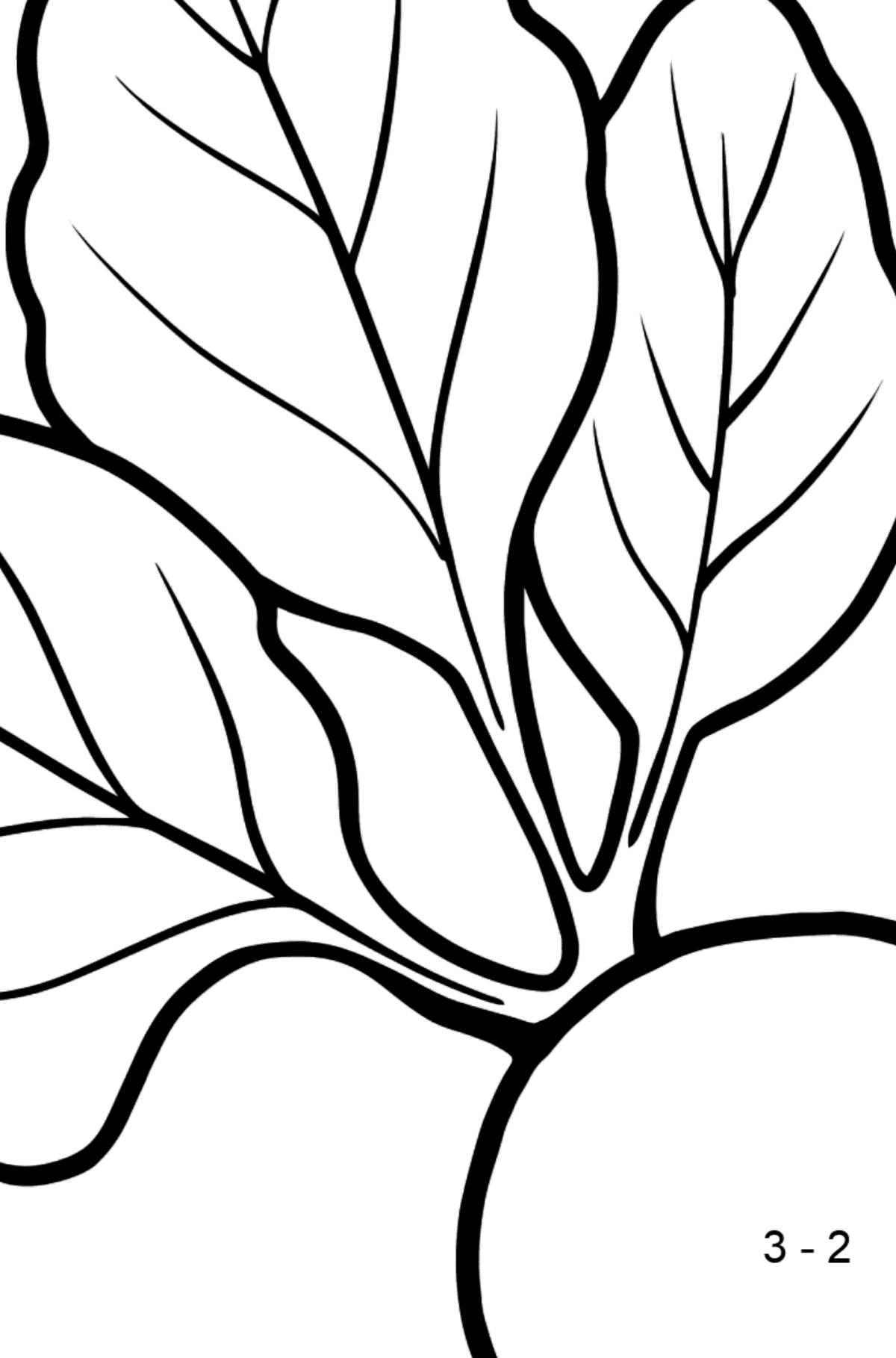 Beet coloring page - Math Coloring - Subtraction for Kids