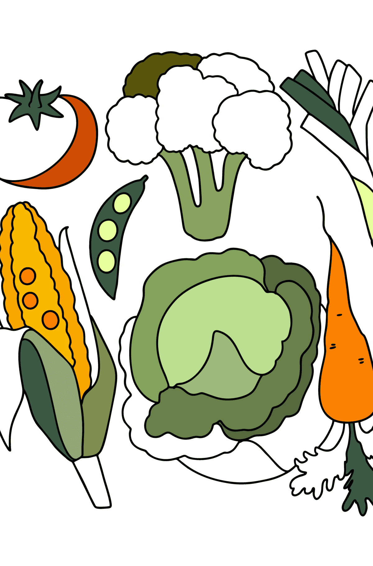 Раскраска Здоровая еда - Картинки для Детей