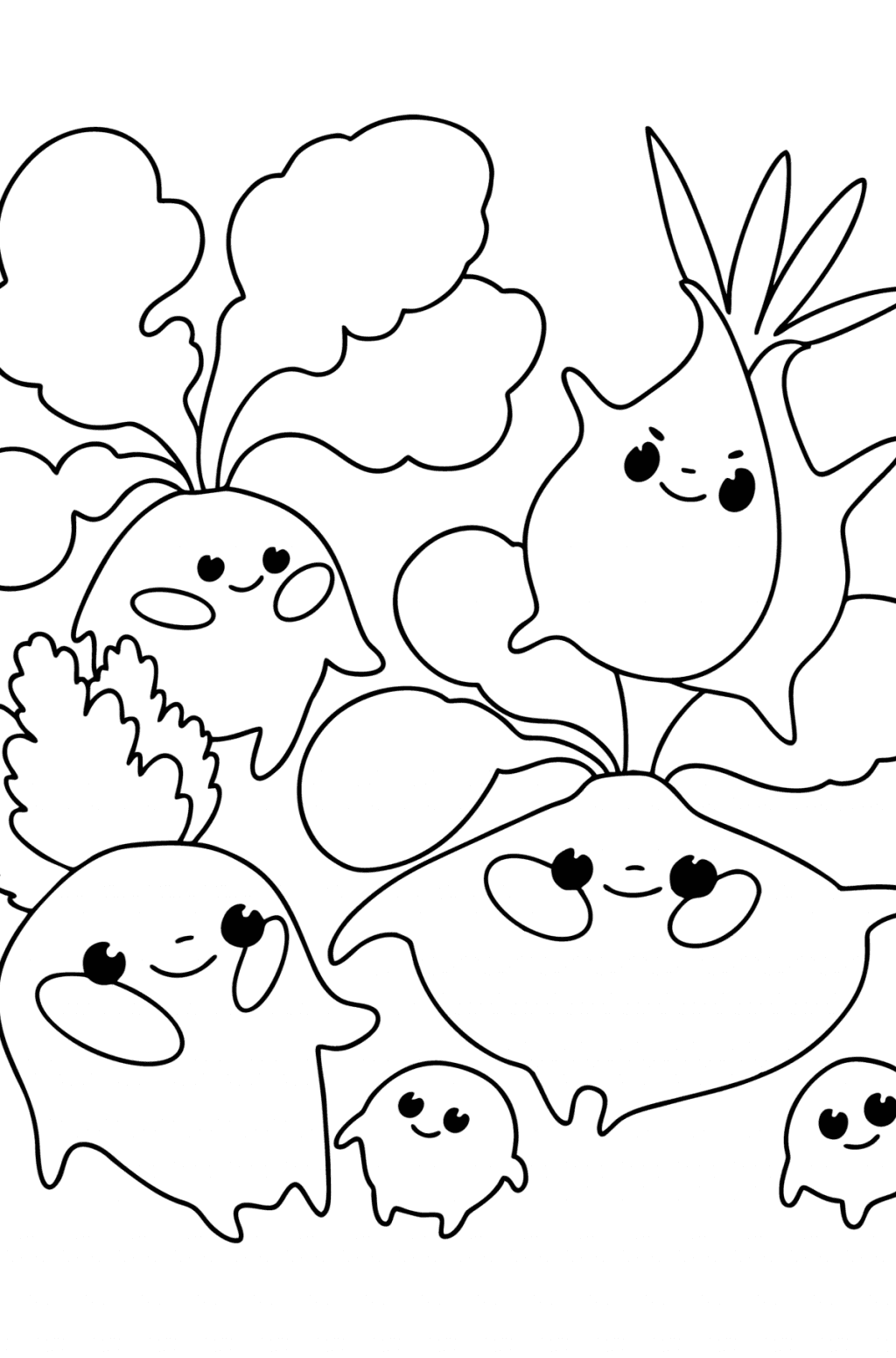Vegetables oloring page for kids online and printable for free 