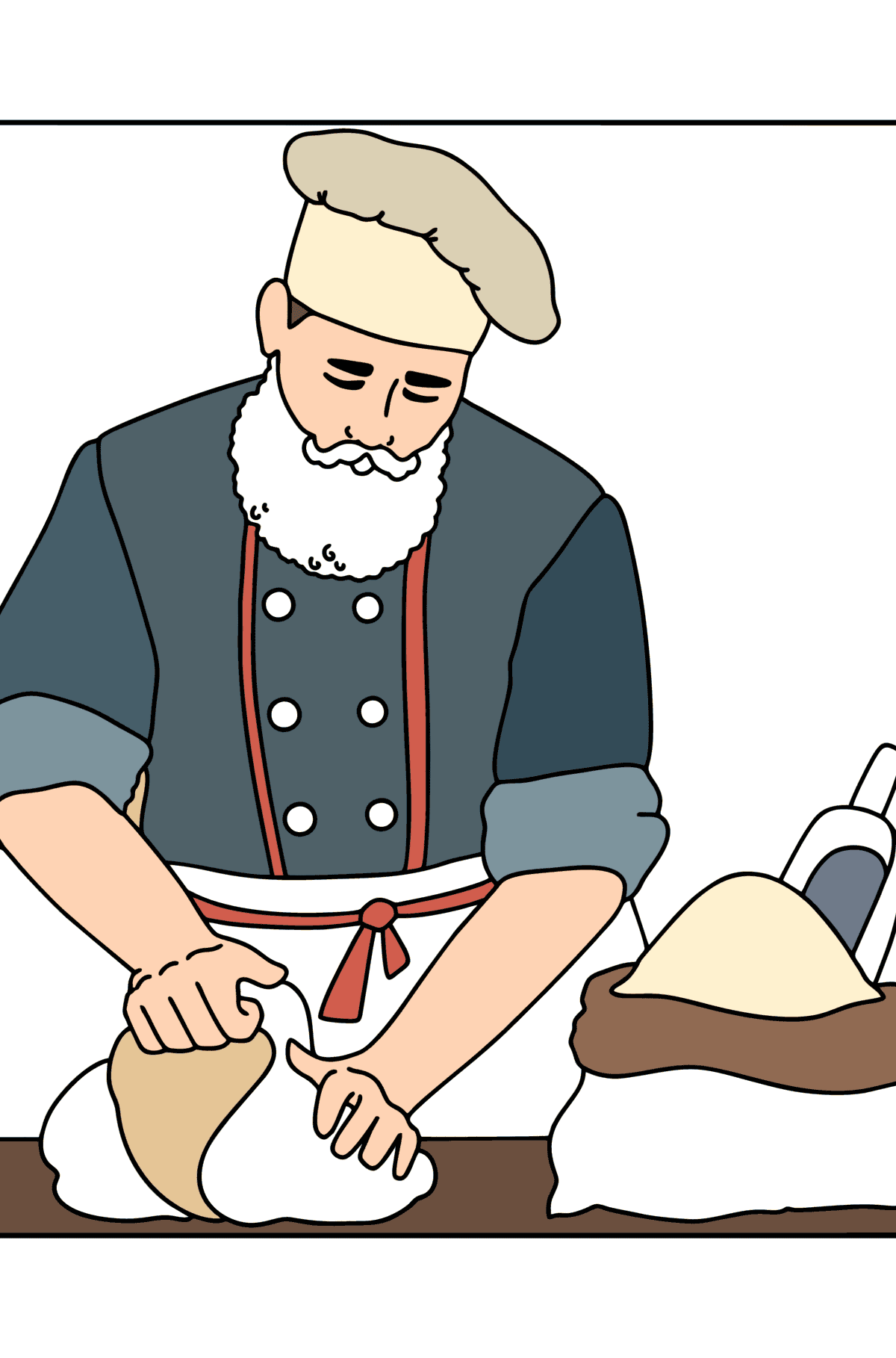 Раскраска пекарь - Картинки для Детей