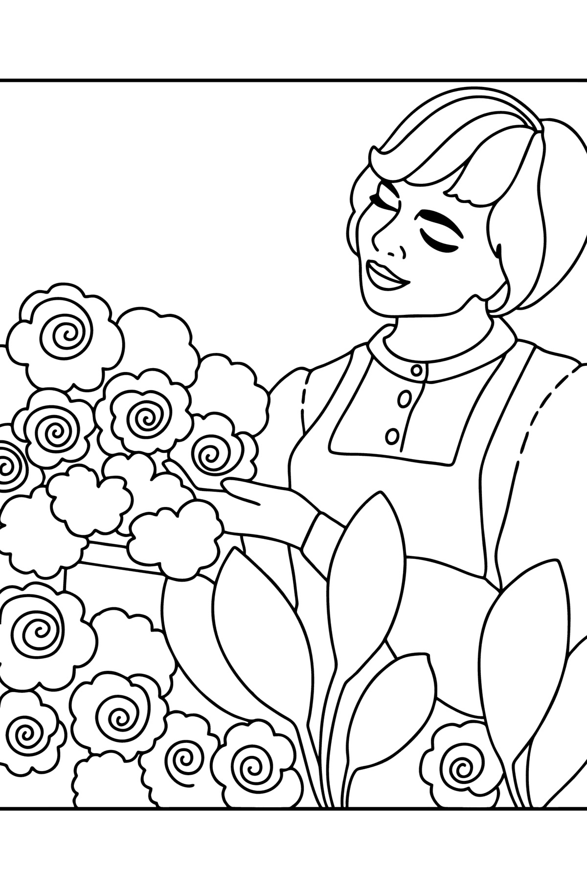 Florist сoloring page - Coloring Pages for Kids