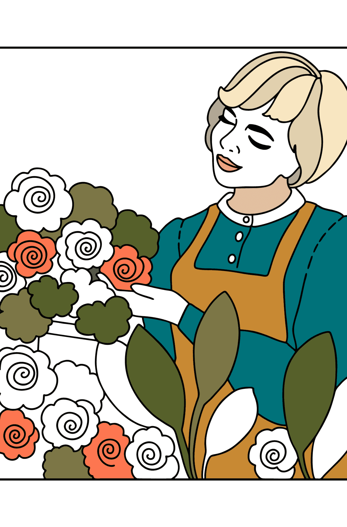 Florist сoloring page - Coloring Pages for Kids