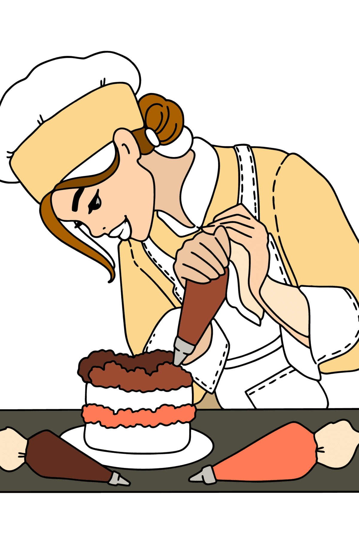 Girl confectioner сoloring page - Coloring Pages for Kids