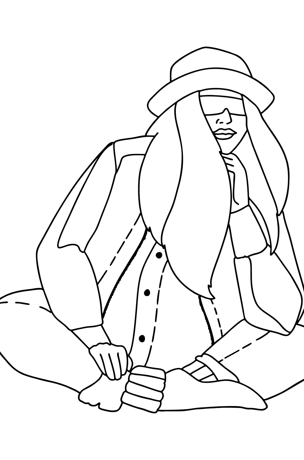 Hipster blond сoloring page - Coloring Pages for Kids