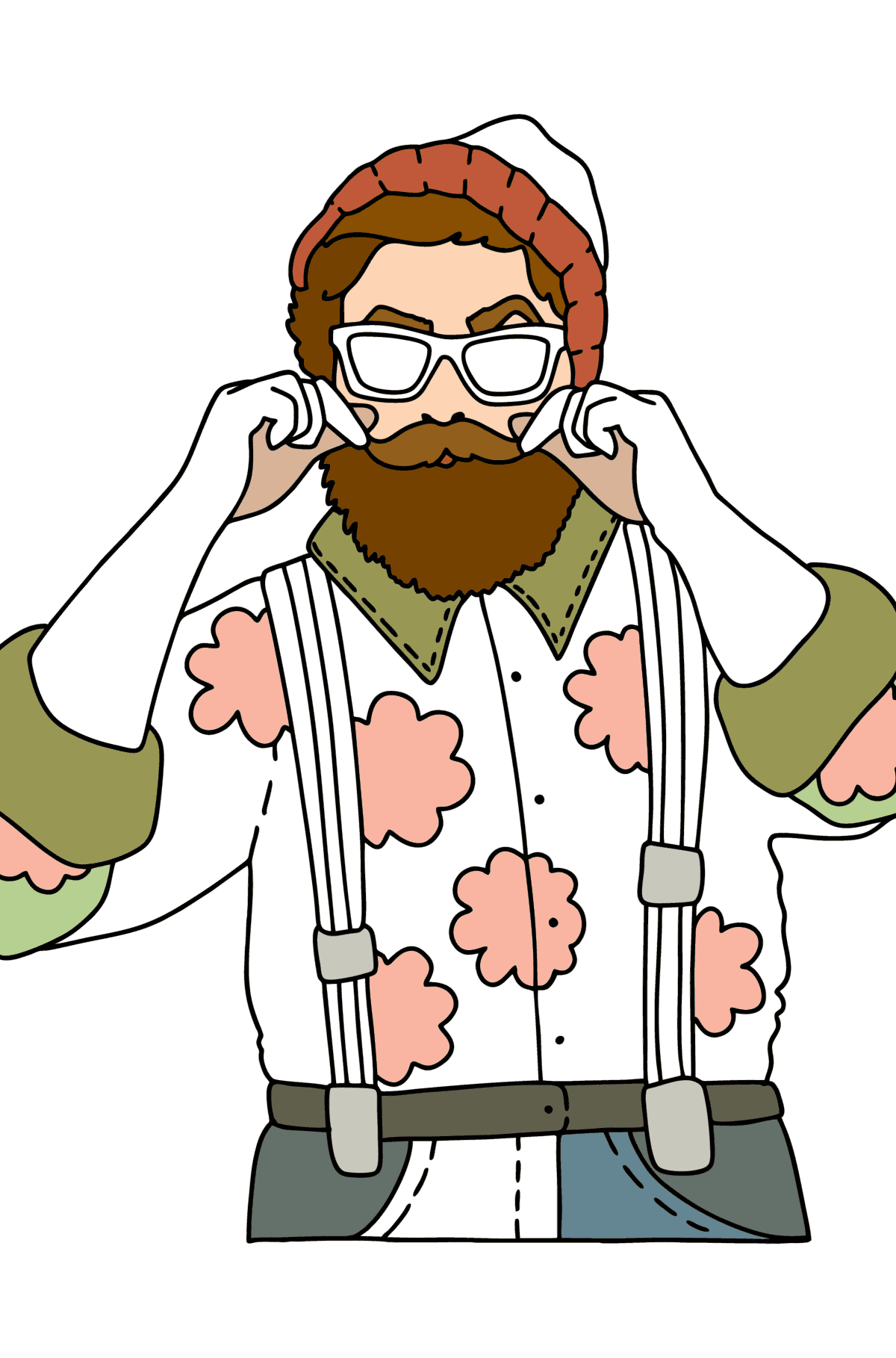 Раскраска хипстер - Картинки для Детей