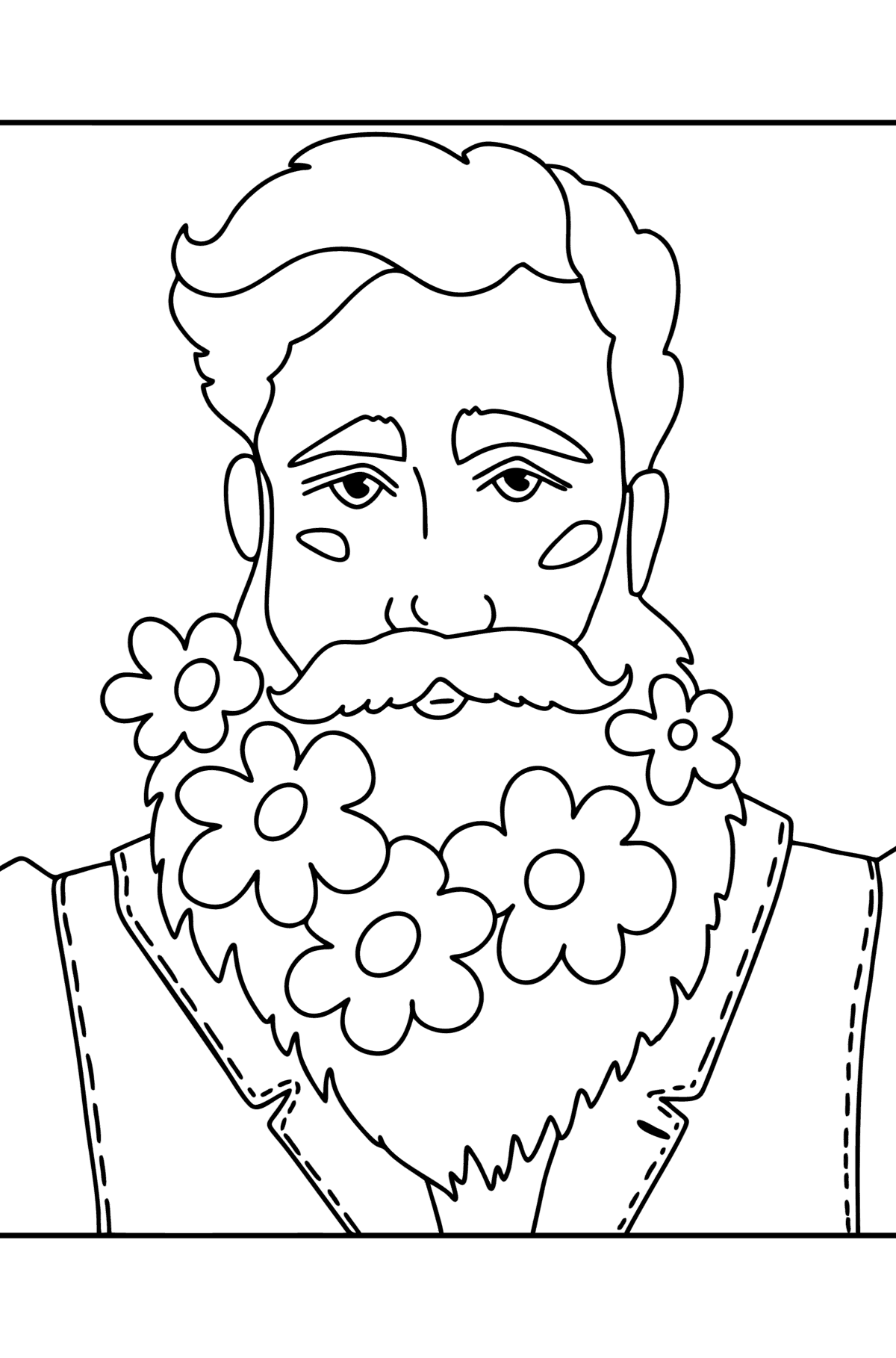 Young man with a beard сoloring page - Coloring Pages for Kids