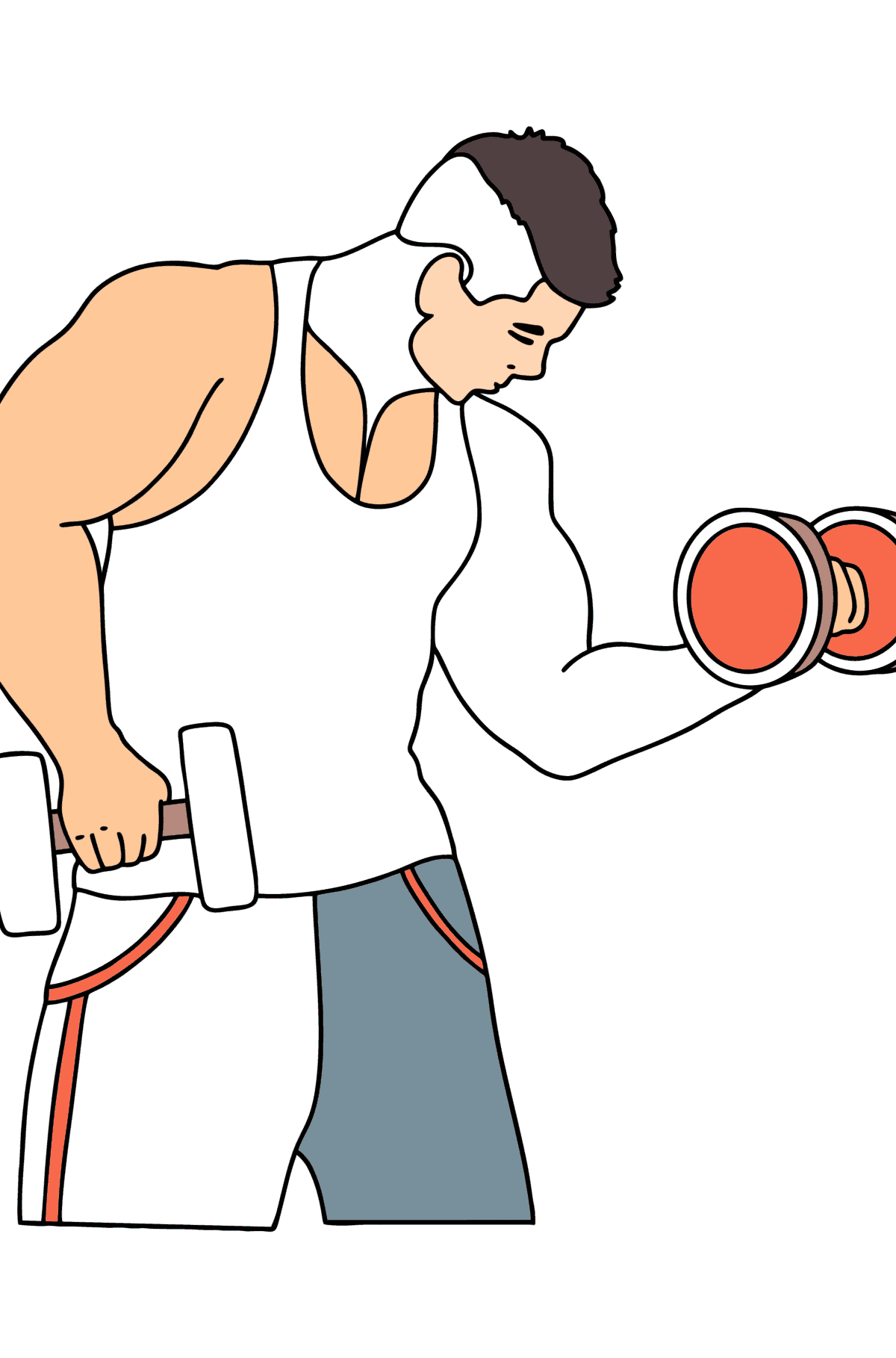 Раскраска мужчина в спортивном зале - Картинки для Детей