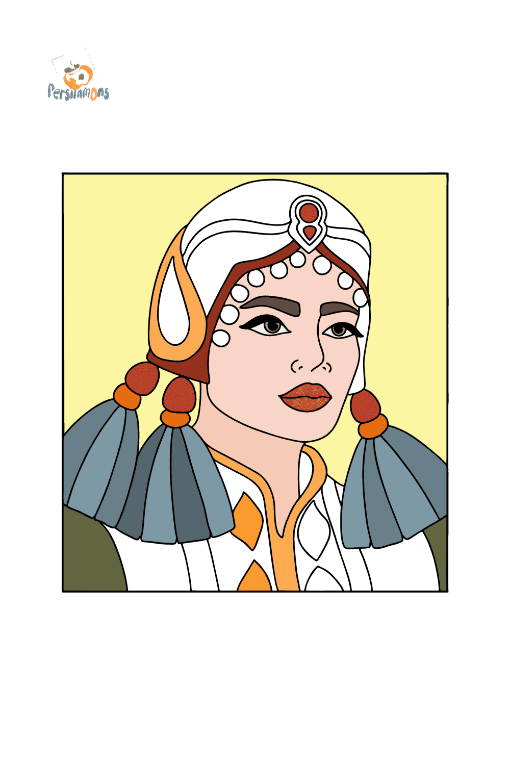 Beautiful girl portrait oloring page online and print for free 