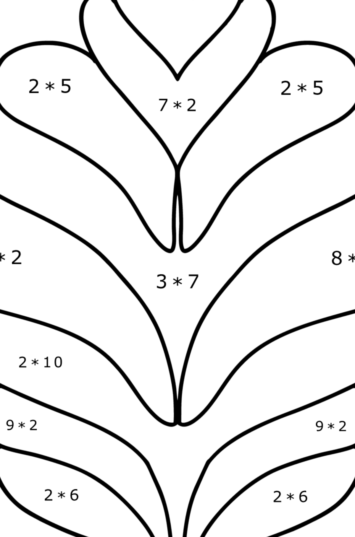 Zentangle inspirierte Ausmalbild - Mathe Ausmalbilder - Multiplikation für Kinder