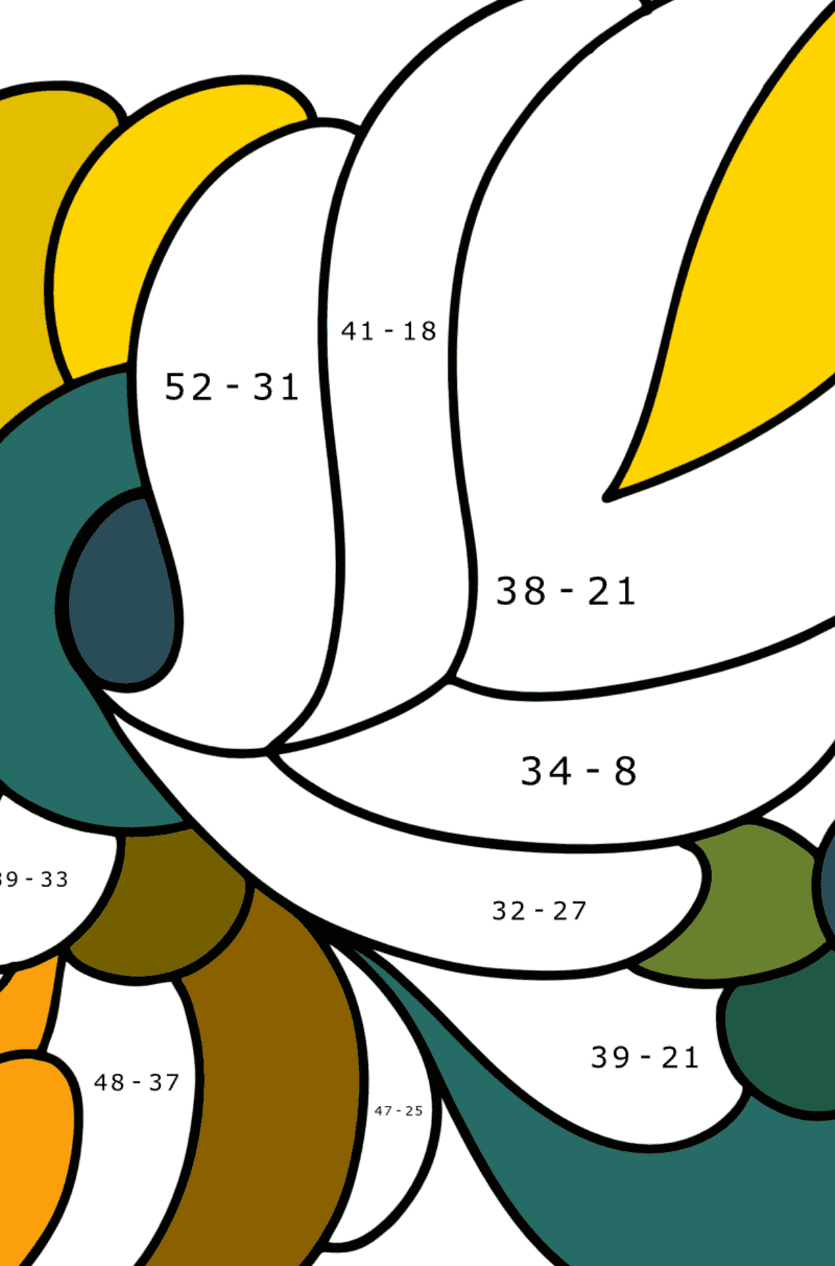 Tegning til fargelegging avspenningsmønstre - Matematisk fargeleggingsside - trekking for barn