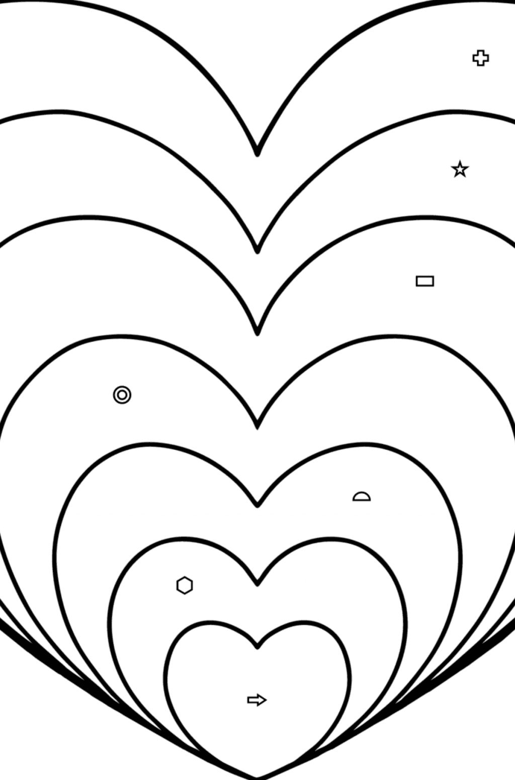 Simple Zen heart coloring page ♥ Online and Print for Free!