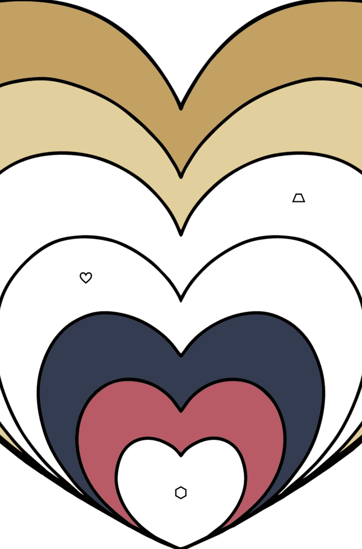 Розмальовка Просте серце Дзен - Розмальовка по Символам і Геометричним Фігурам для дітей