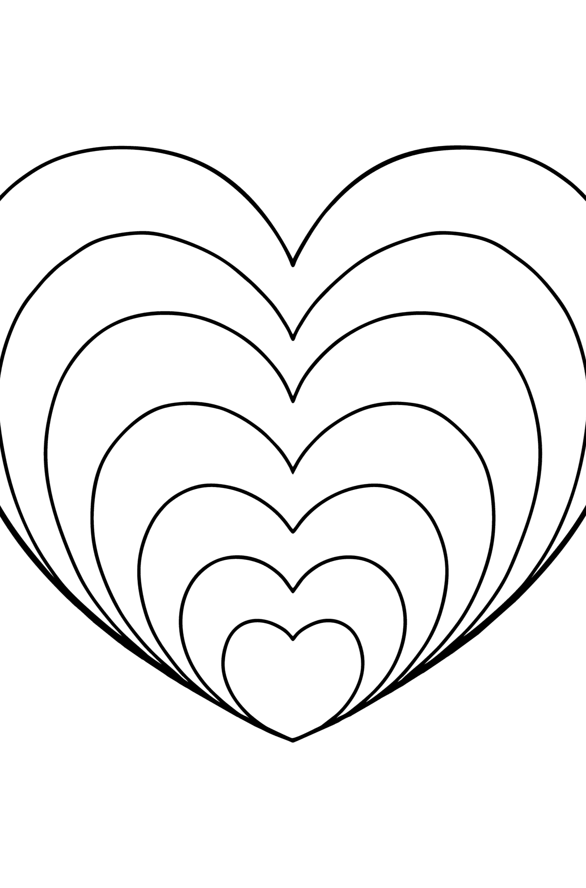 Простая раскраска Сердце  в стиле Дзен - Картинки для Детей