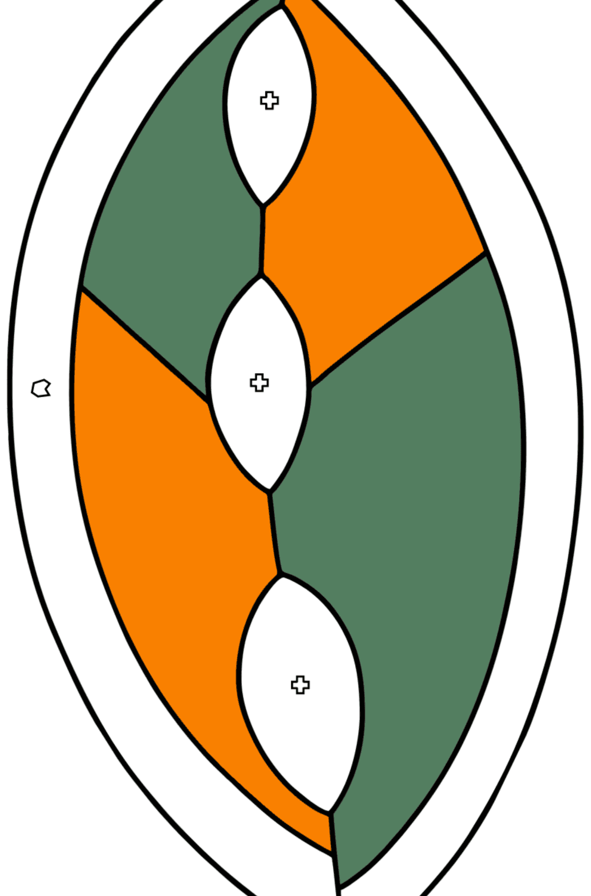 Disegno di Foglia Zen semplice da colorare - Colorare per forme geometriche per bambini