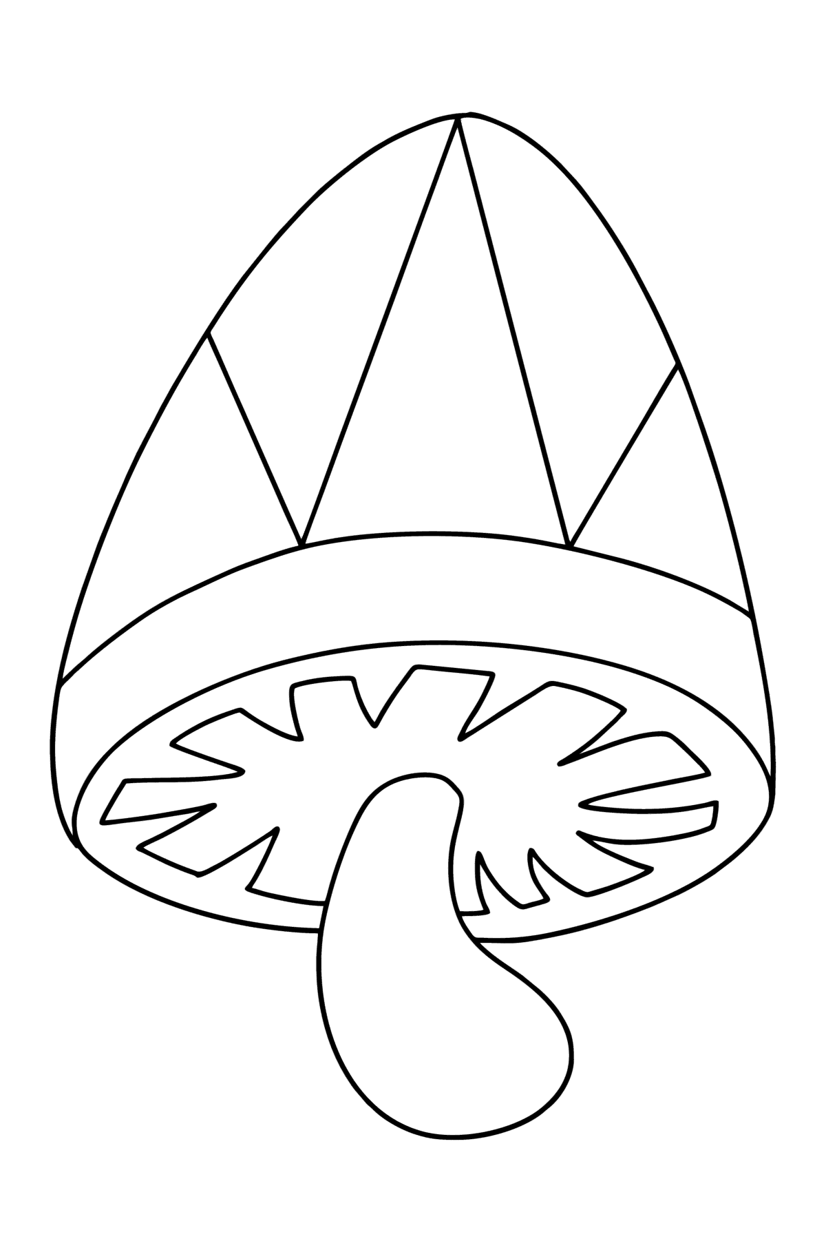 Desenho para colorir de cogumelo Zen simples - Imagens para Colorir para Crianças