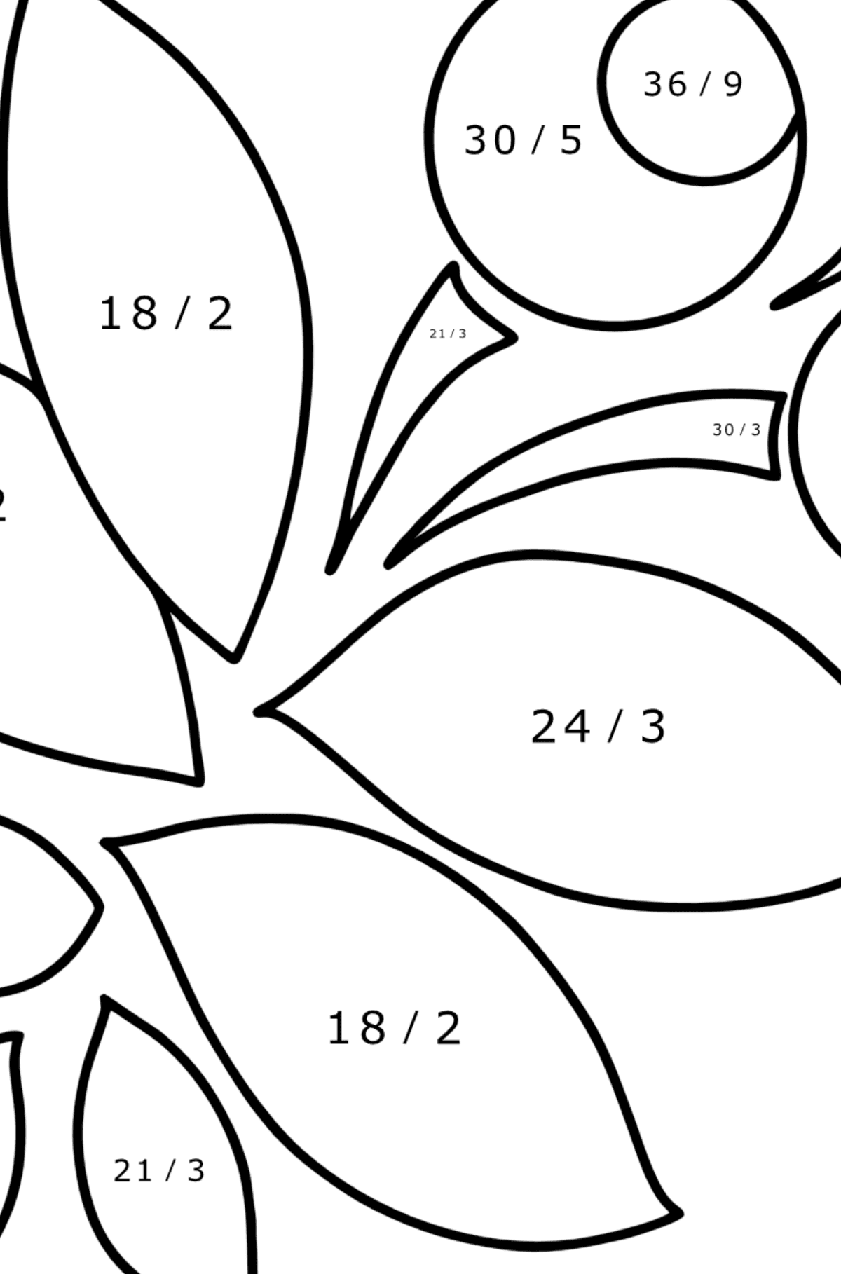 Ausmalbild Zentangle Art - Mathe Ausmalbilder - Division für Kinder