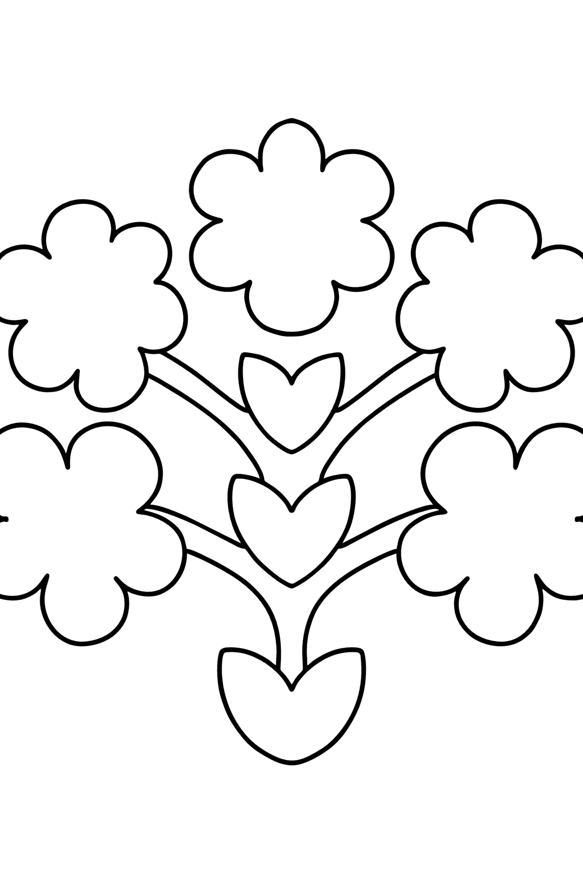 Раскраска цветочный узор в стиле Зентангл - Картинки для Детей