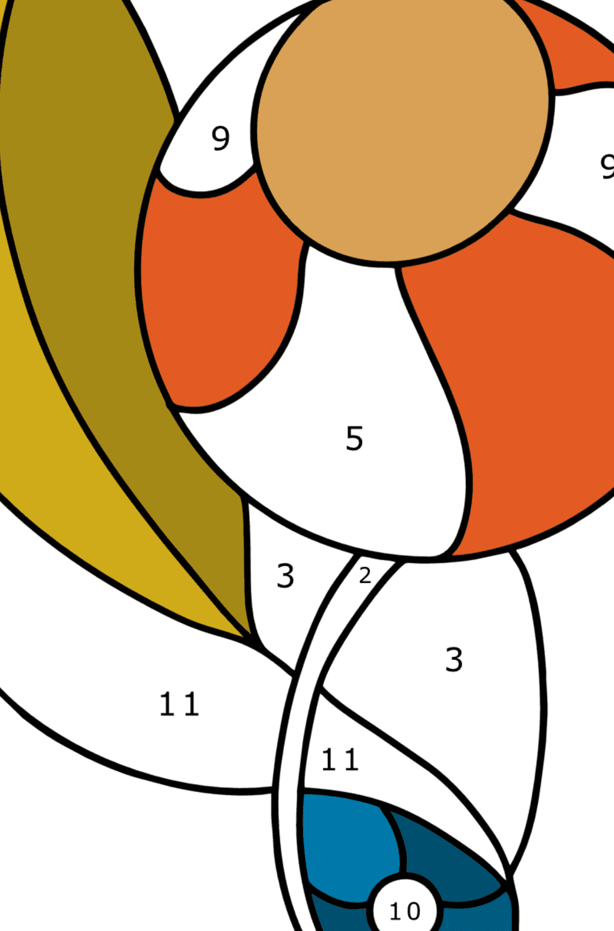 Disegni da colorare di fiori zentangle - Colorare per numero per bambini