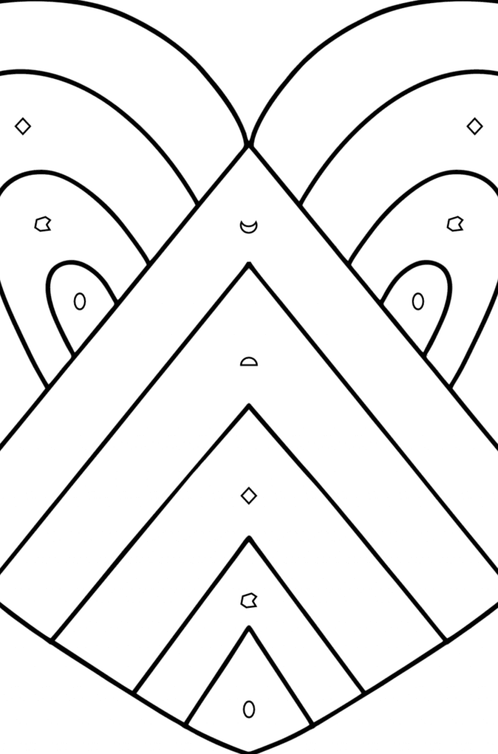 Zentangle heart coloring page ♥ Online and Print for Free!