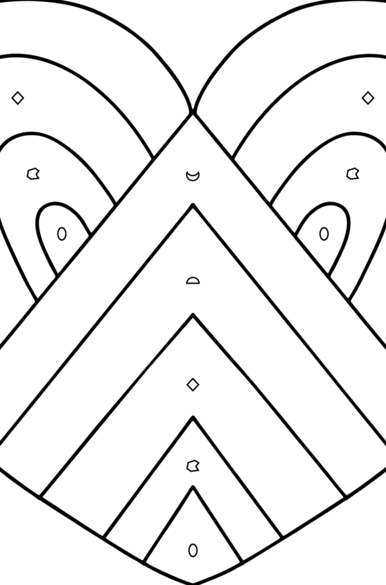 Zentangle heart coloring page ♥ Online and Print for Free!