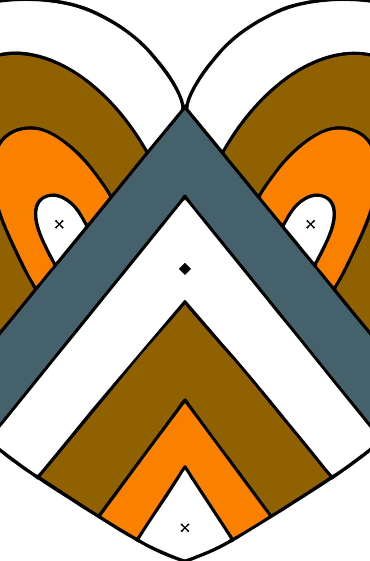 Раскраска Сердце  в стиле Зентангл - По Символам для Детей