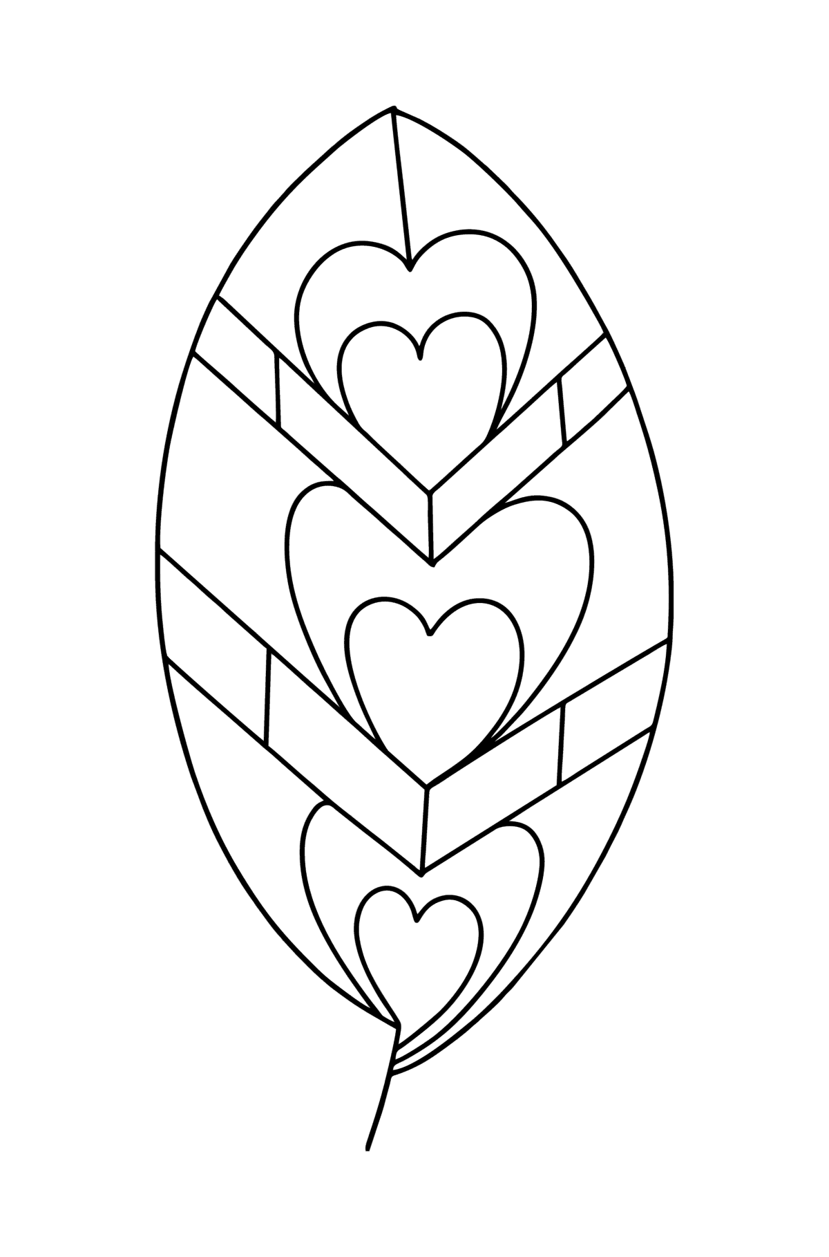 Desenho para colorir Zentangle Leaf - Imagens para Colorir para Crianças