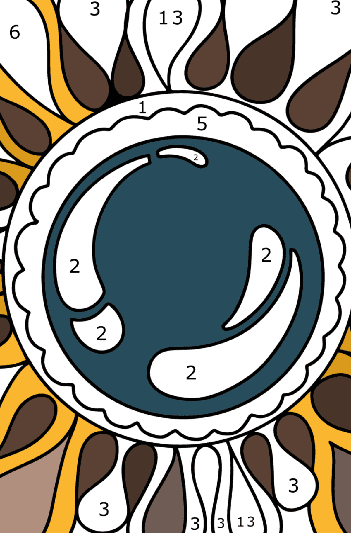 Coloriage Miroir Zentangle - Coloriage par Chiffres pour les Enfants