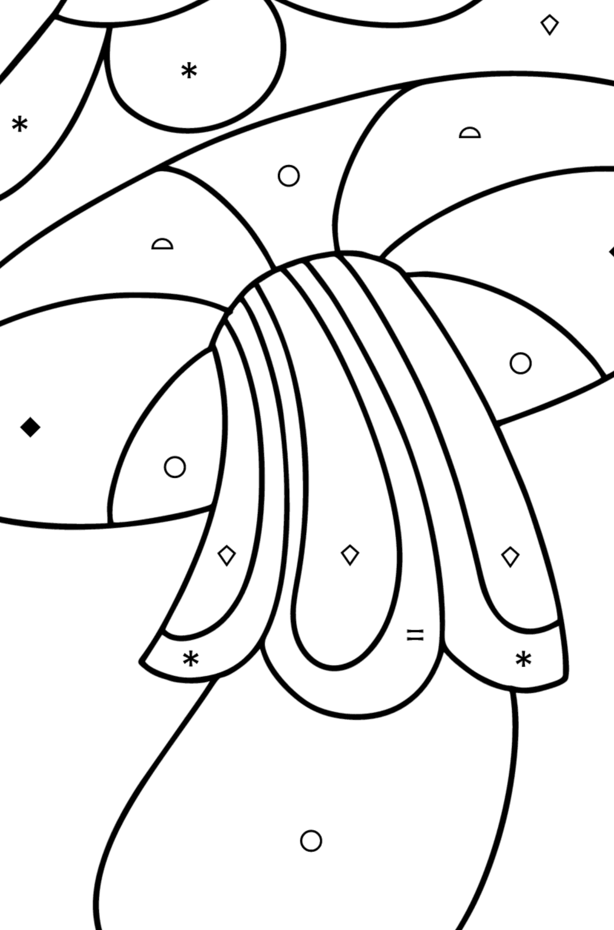 Ausmalbild Zentangle Pilz - Ausmalen nach Symbolen für Kinder