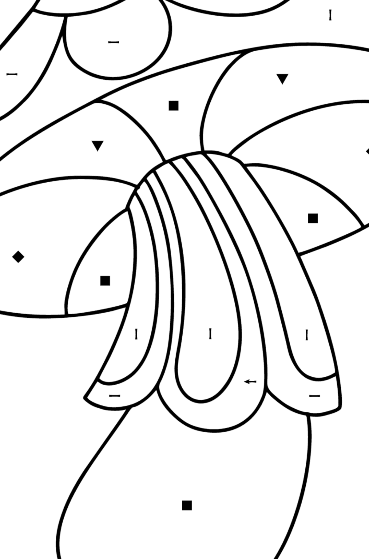 Розмальовка з грибами дзентангл - Розмальовки за символами для дітей