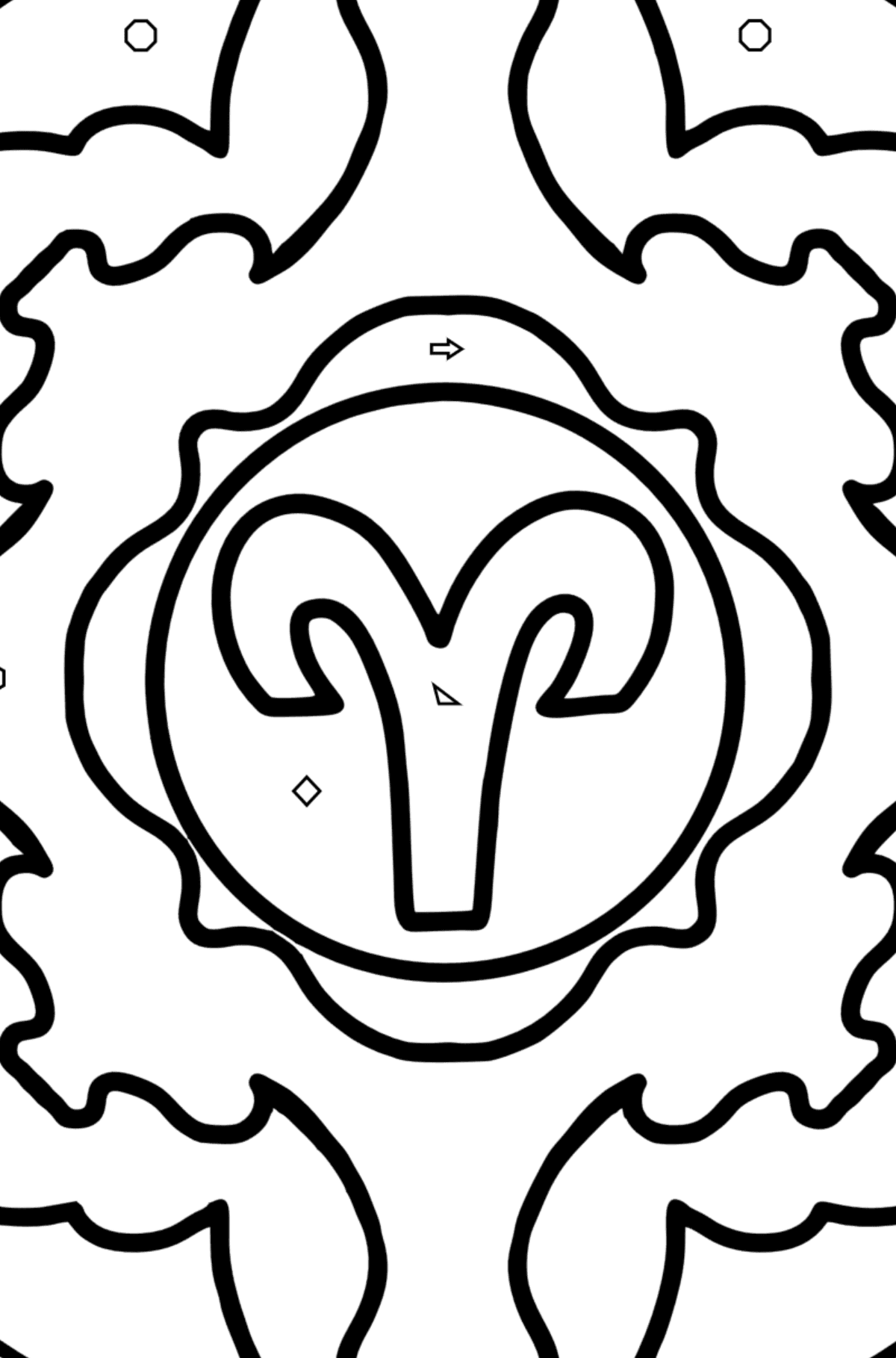 Coloring page - zodiac sign Aries - Coloring by Geometric Shapes for Kids