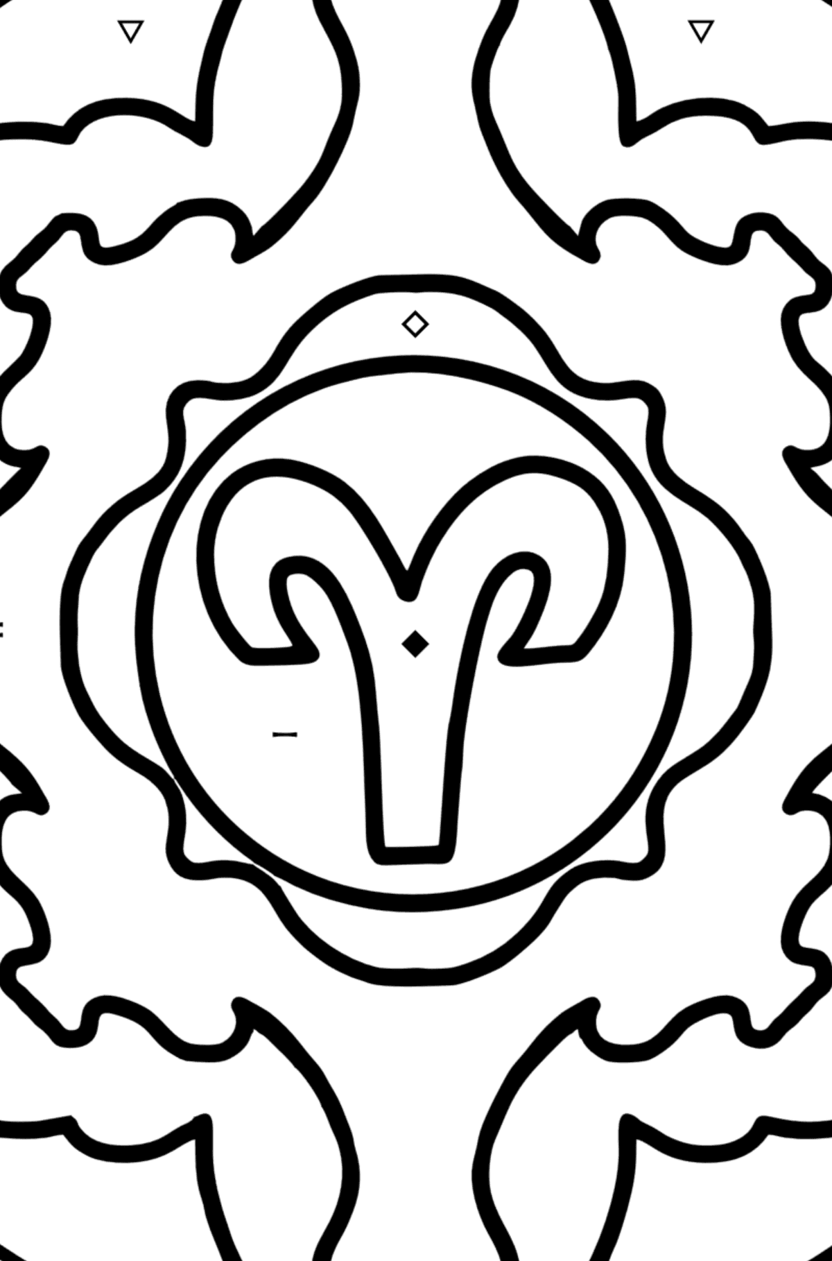 Coloring page - zodiac sign Aries - Coloring by Symbols for Kids