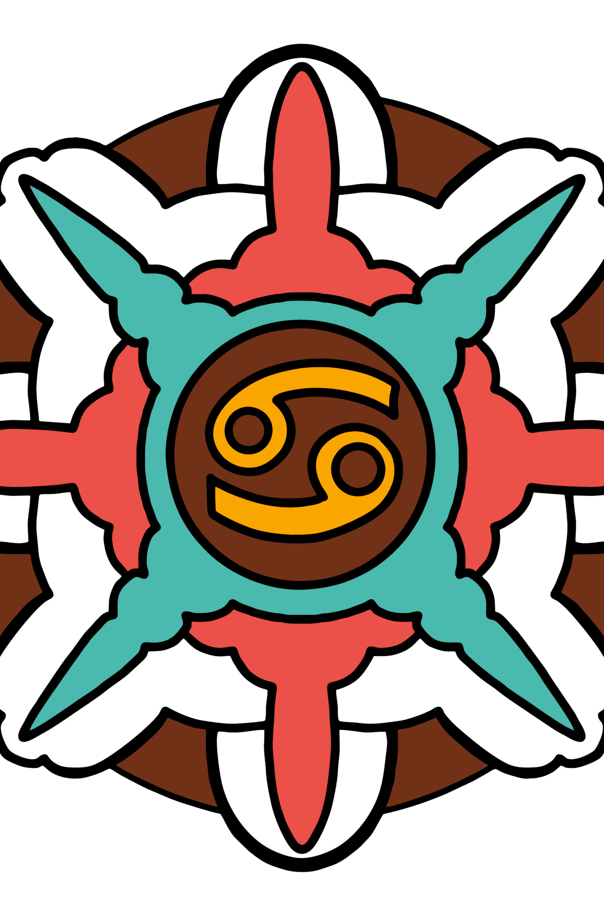 Раскраска Знаки Зодиака Рак - Картинки для Детей