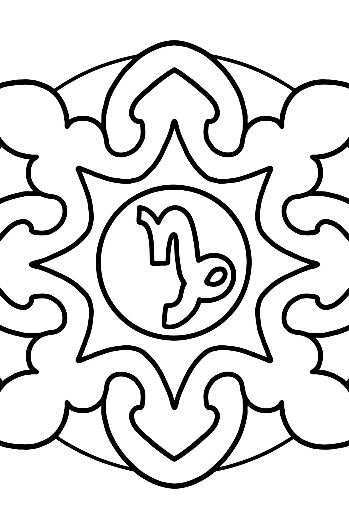 Coloring page - Capricorn zodiac sign - Coloring Pages for Kids