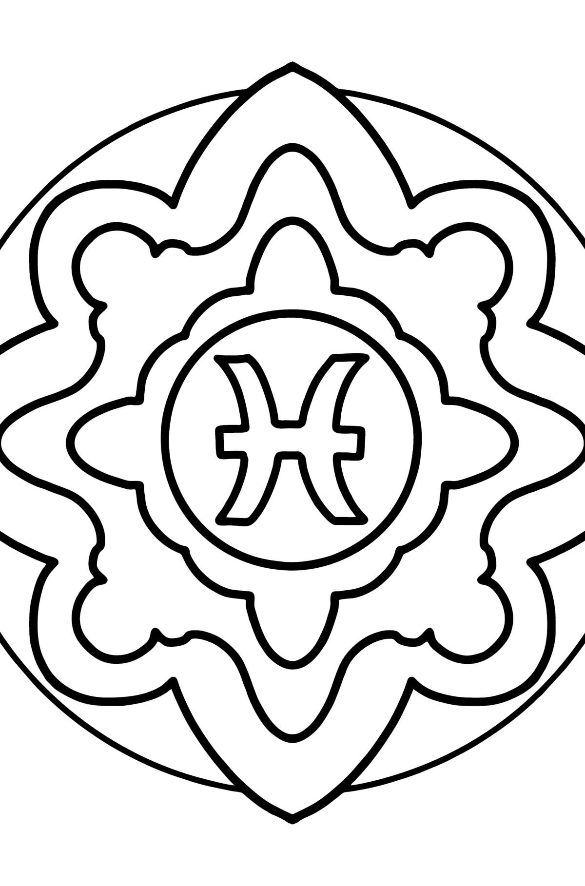 Coloring page - zodiac sign Pisces - Coloring Pages for Kids